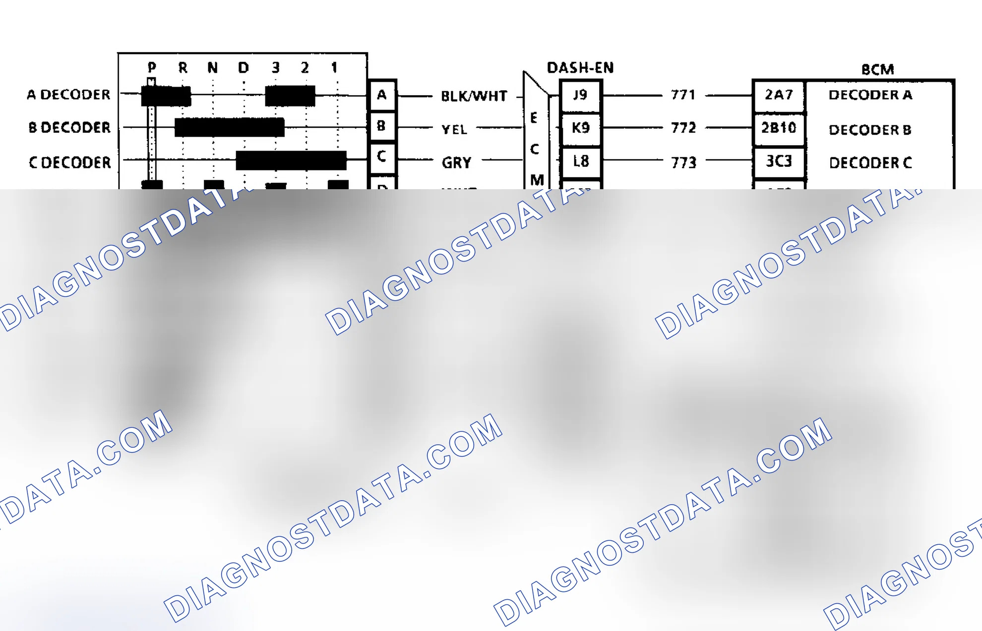 Scheme 62: Code B127 Schematic, PRND321 Sensor (1 Of 2)