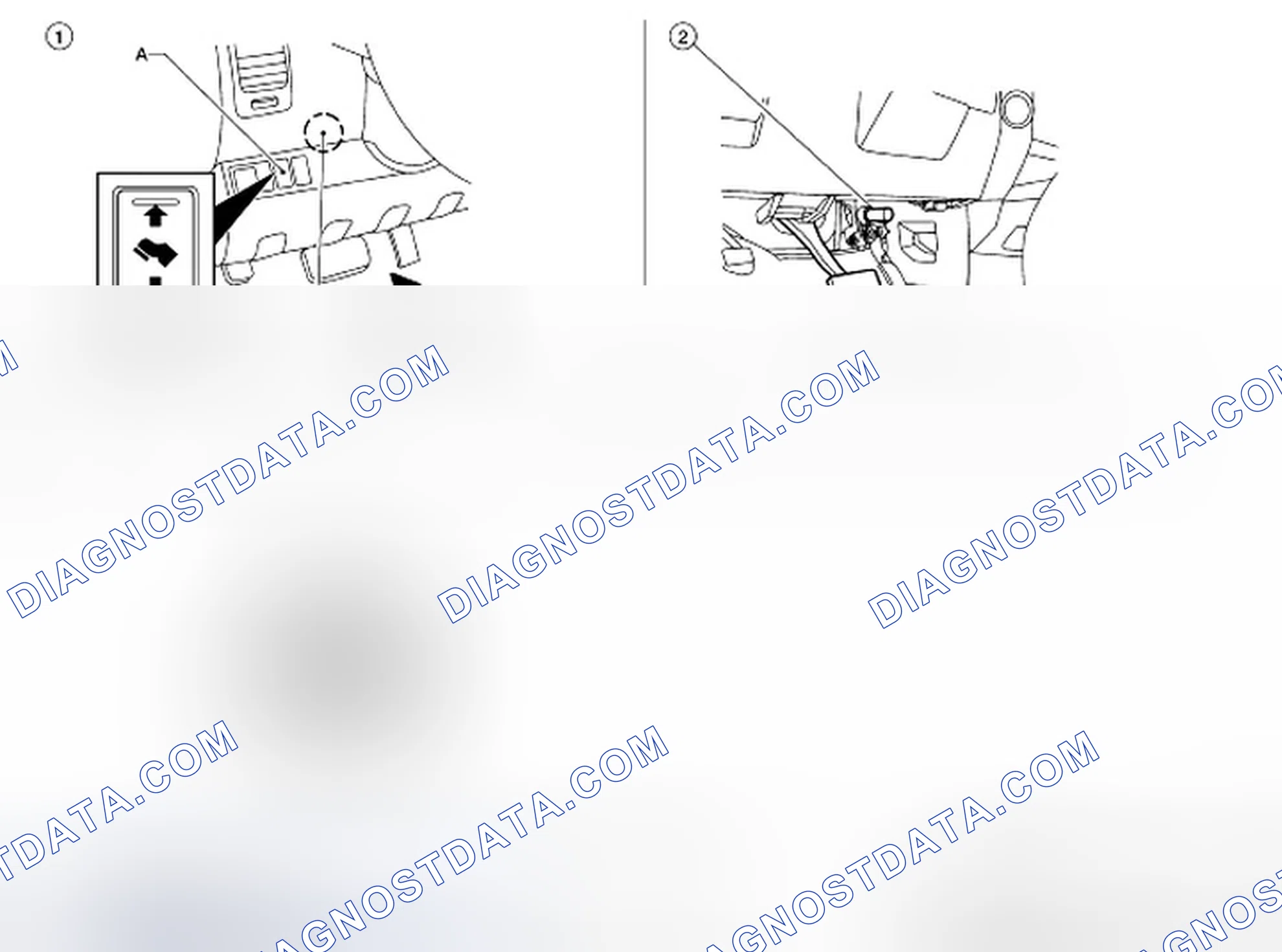Fig. 1: Identifying Adjustable Pedal Component Parts And Harness Connector Location