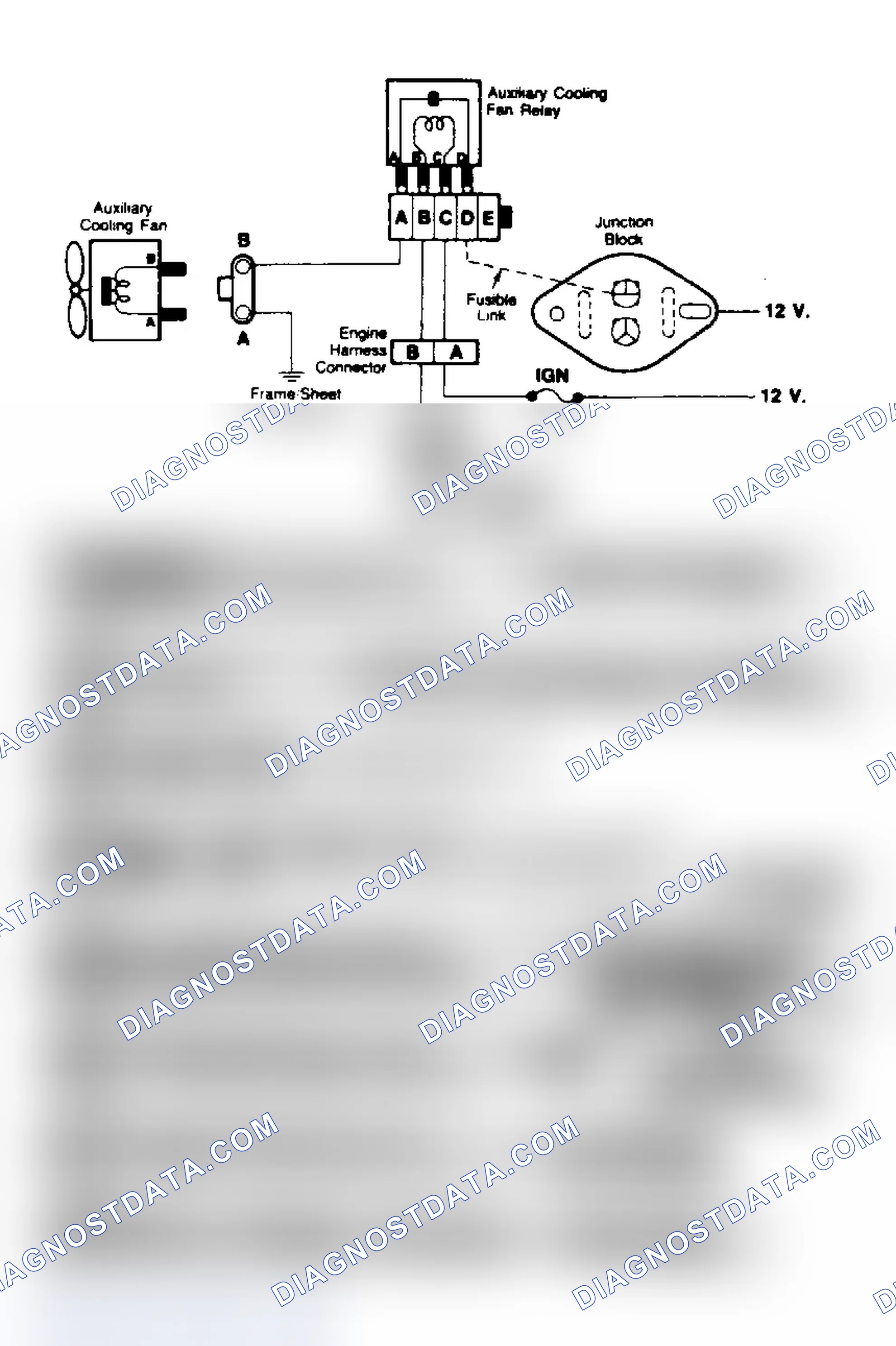 Scheme 382: AUXILIARY COOLING FAN CIRCUIT DIAGNOSIS