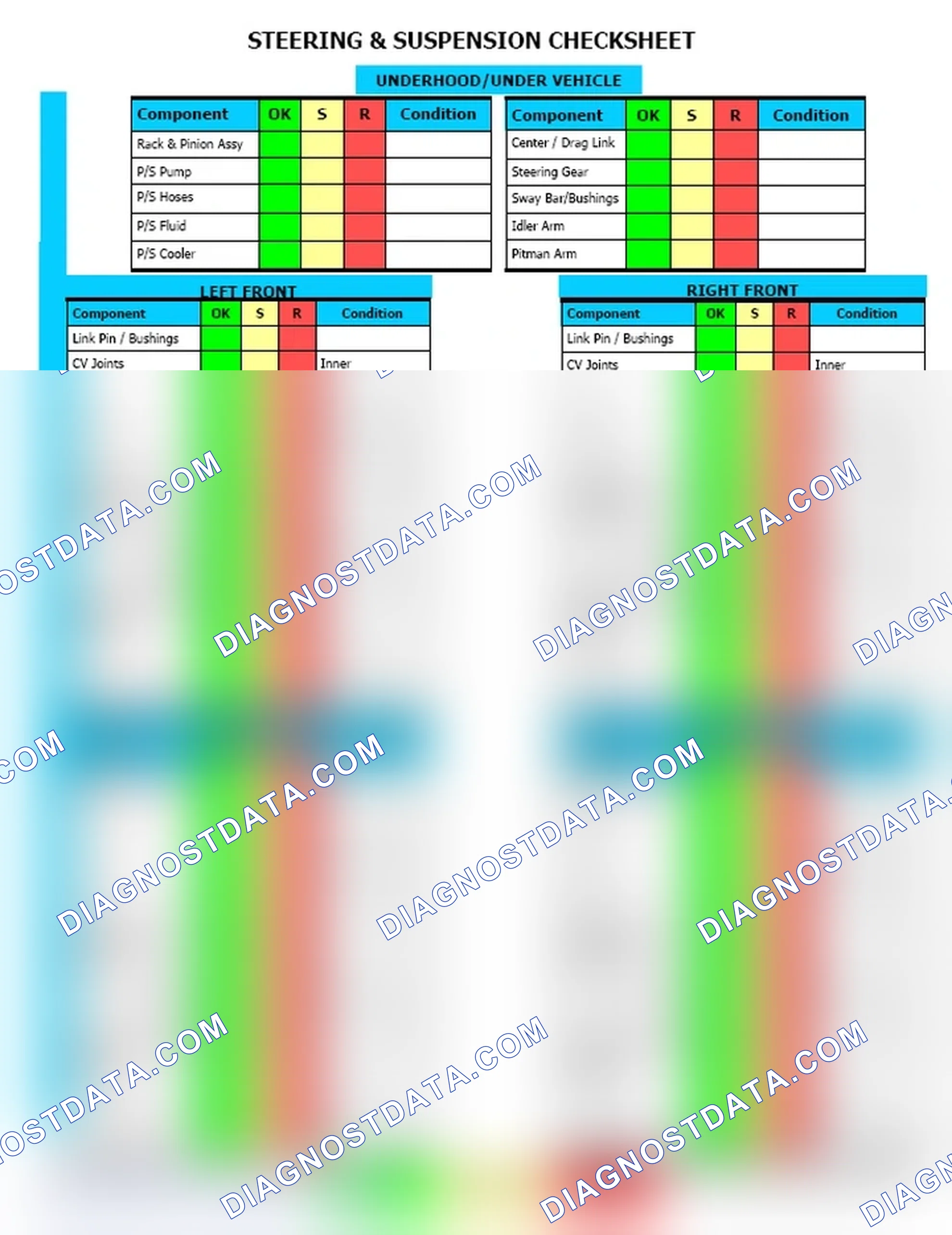 Scheme 12: Steering & Suspension Checksheet (2 Of 2)