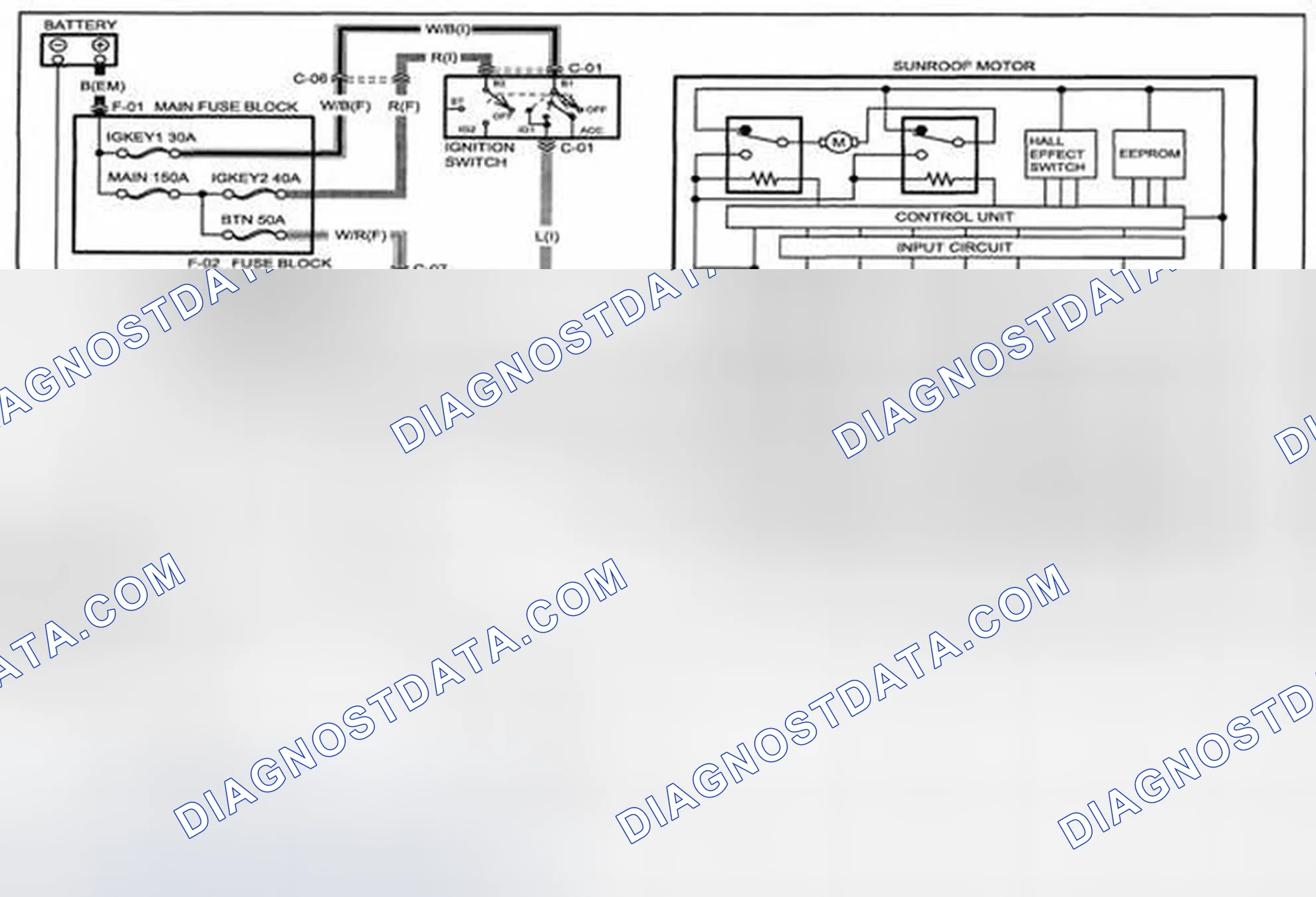 Scheme 234: Sunroof Wiring Diagram - 0915 (1 Of 2)