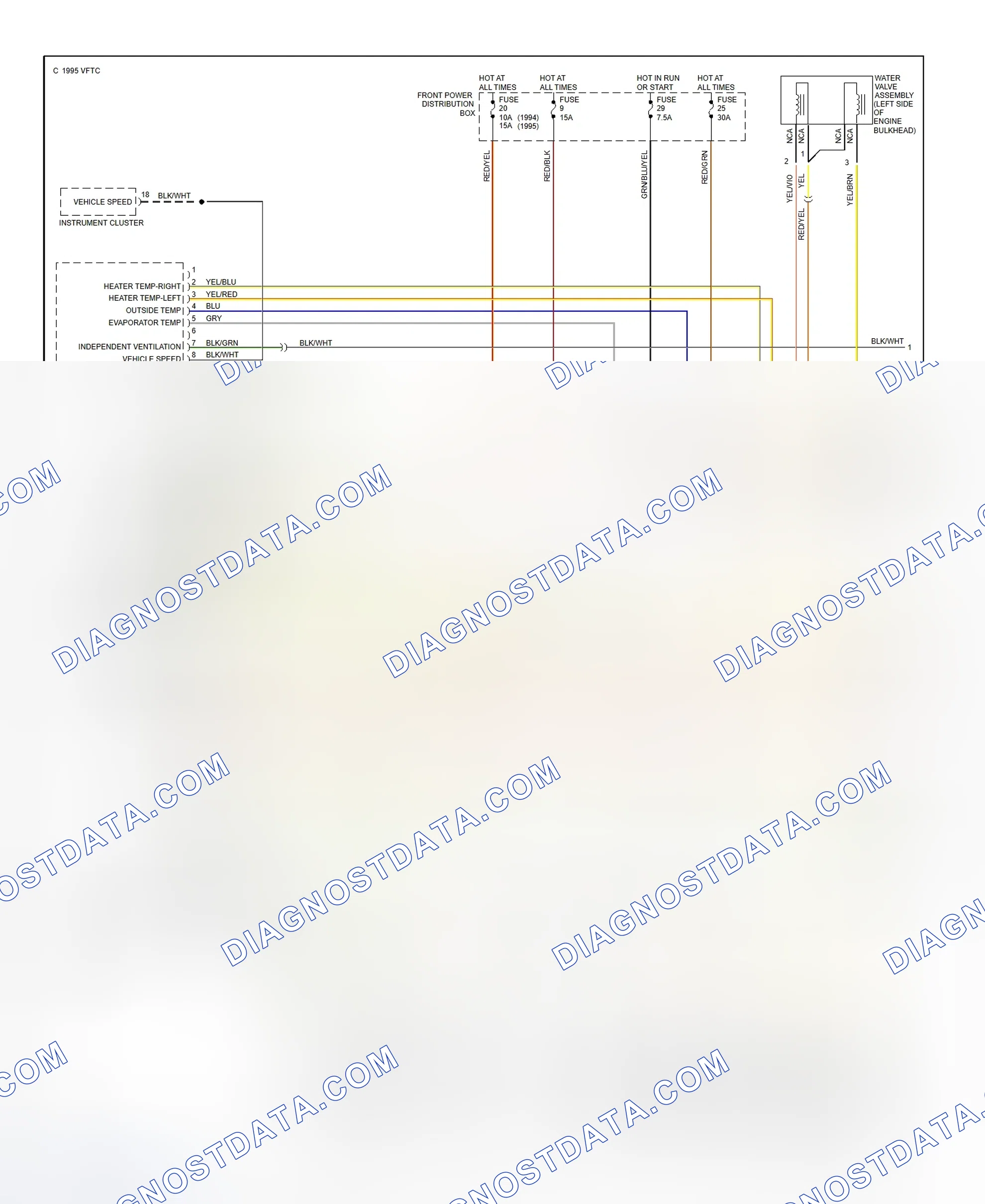 Scheme 4: 1994-95 Automatic A/C-Heater System Wiring Diagram (1 Of 3)