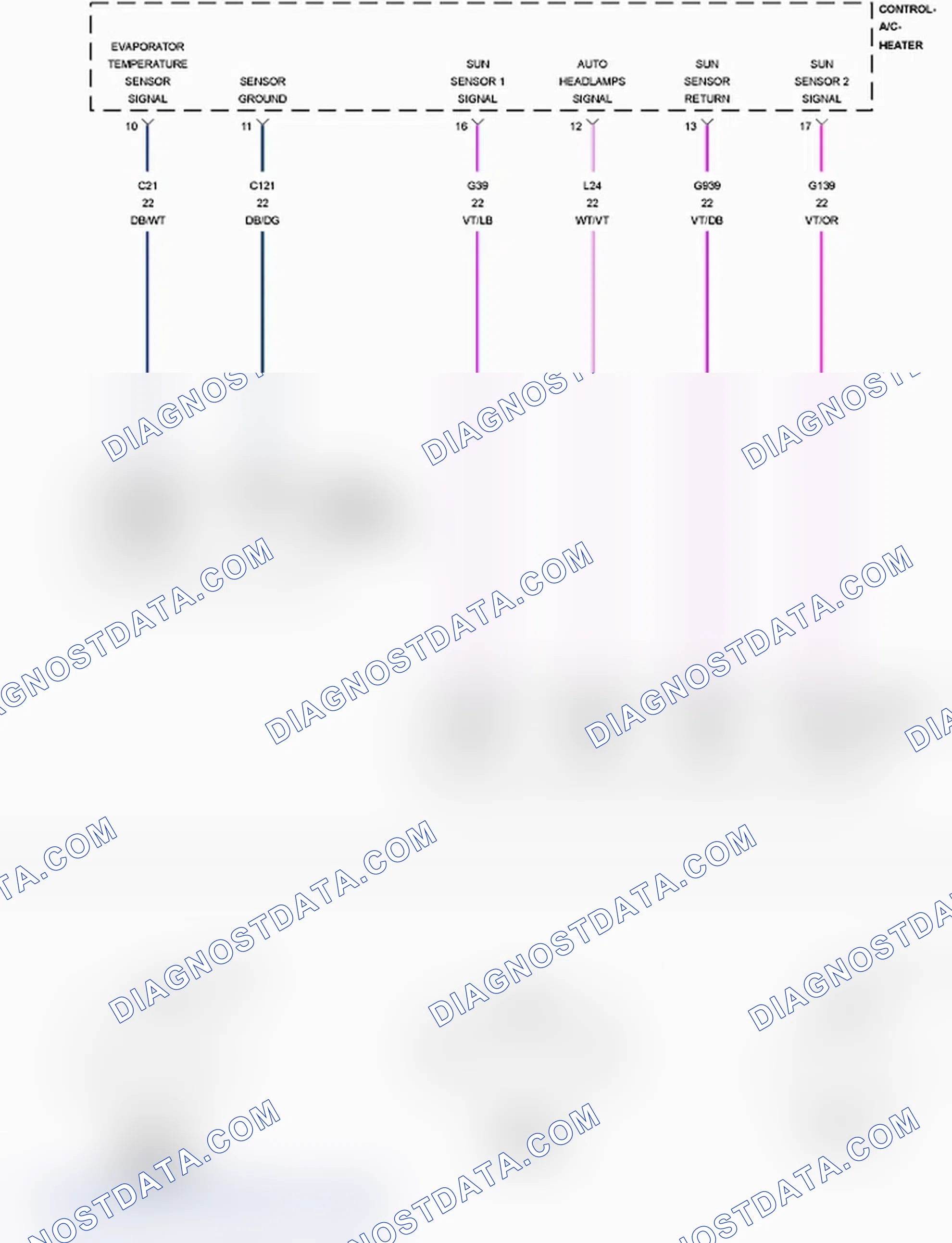 Scheme 2: B1030-11-EVAPORATOR TEMPERATURE SENSOR - CIRCUIT SHORT TO GROUND