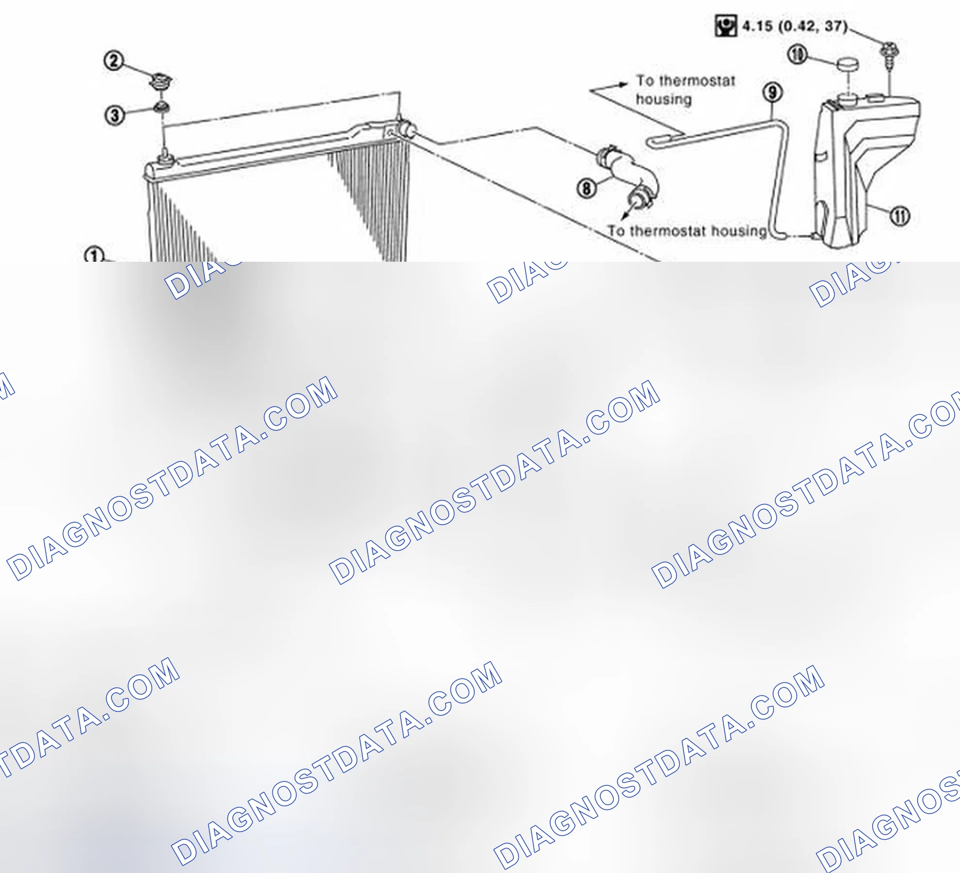 Fig. 9: Identifying Radiator Components With Torque Specification