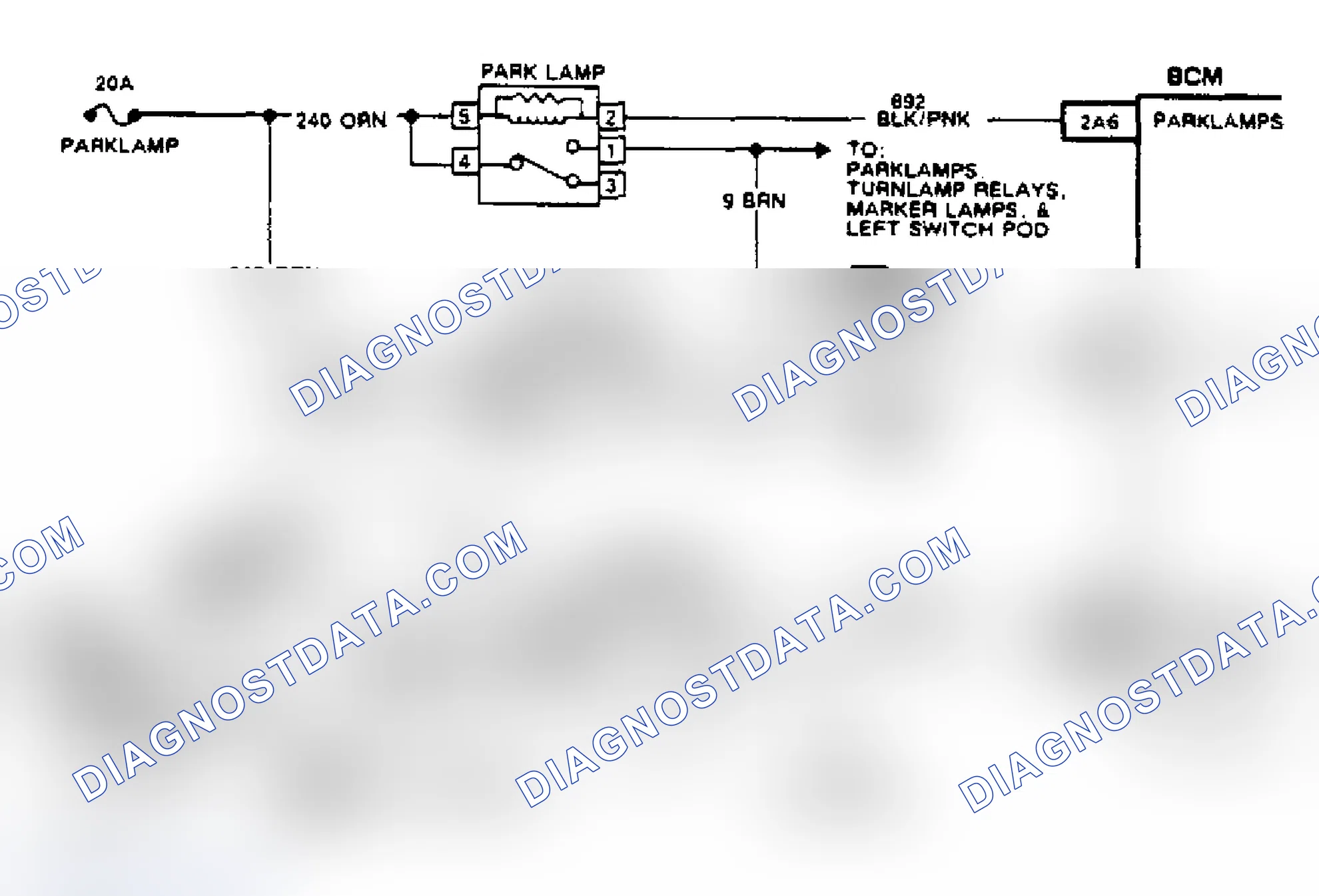 Scheme 172: Code B420, Wiring Diagram Hi/Lo Beam Relay Circuit (Reatta Only)