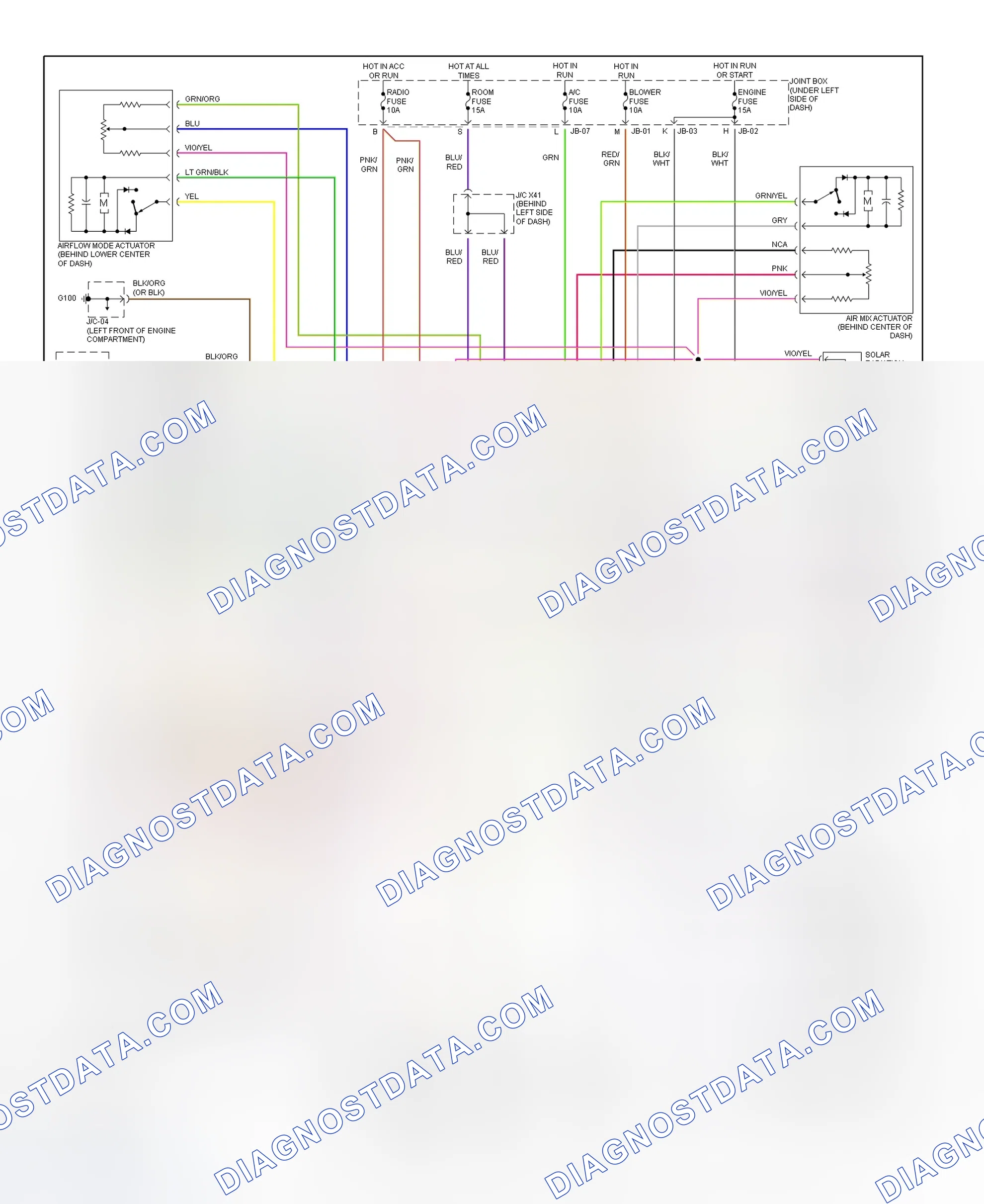 Scheme 7: Automatic A/C-Heater System Wiring Diagram (2001 Millenia With 2.5L Engine - 1 Of 2)