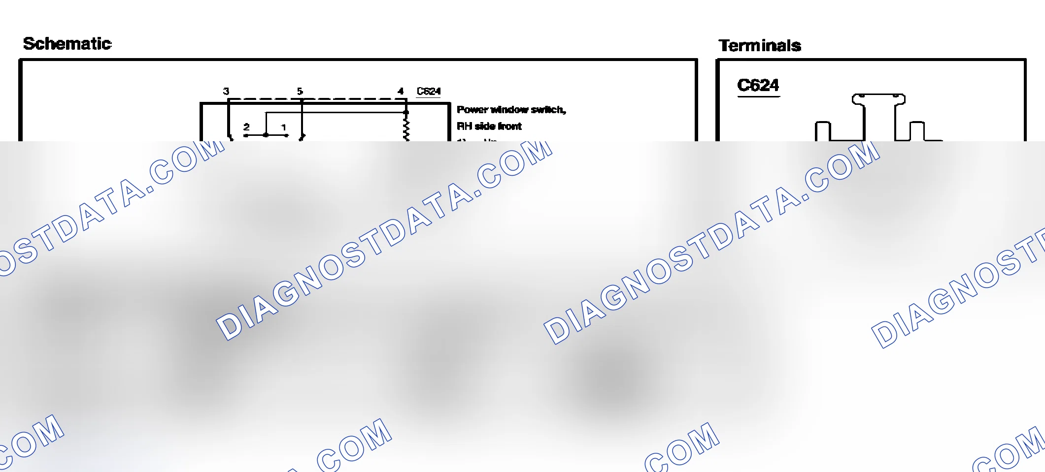 Scheme 15: Power window switch, RH side front