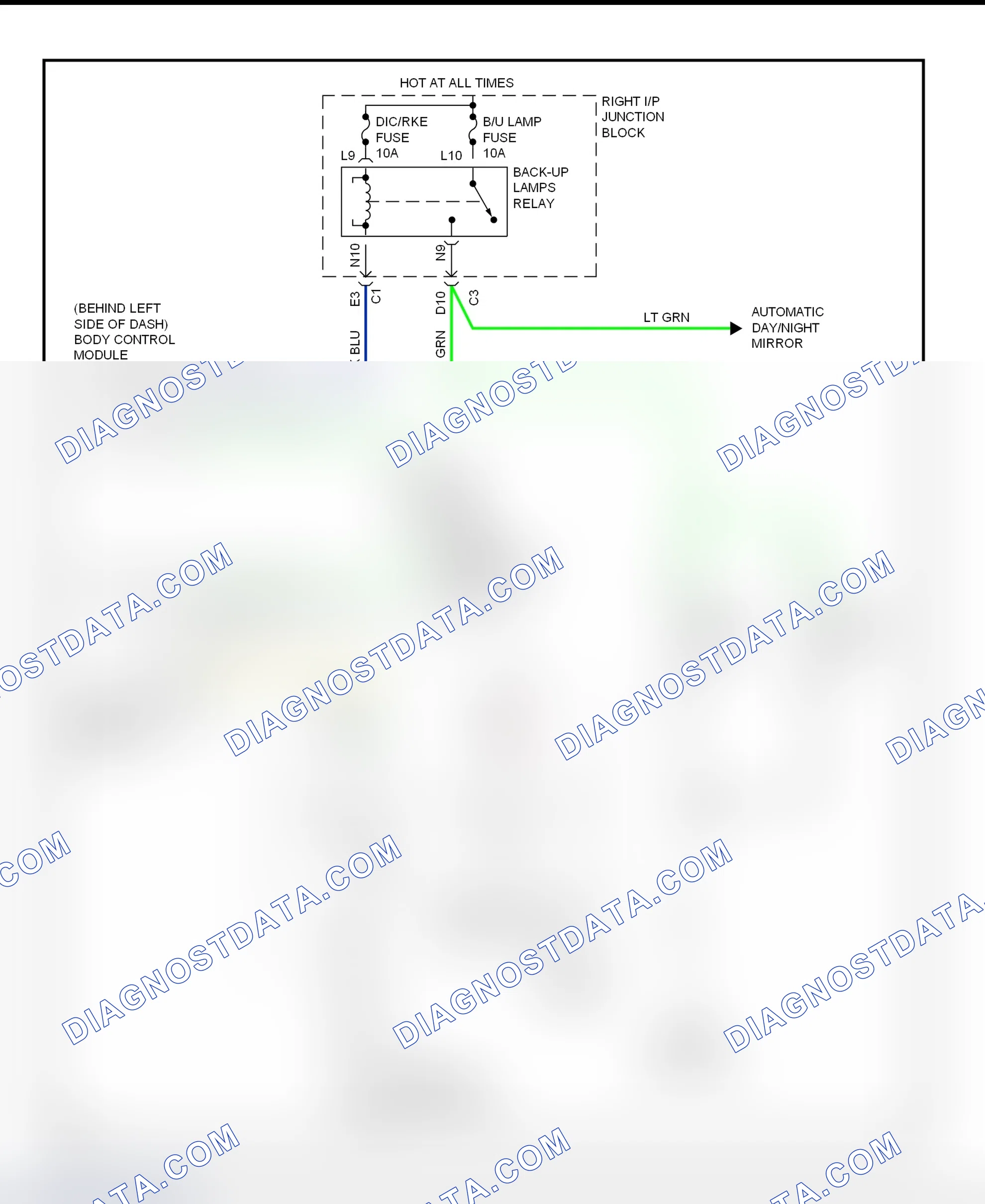 Scheme 67: Back-Up Lights Wiring Diagram (Monte Carlo)