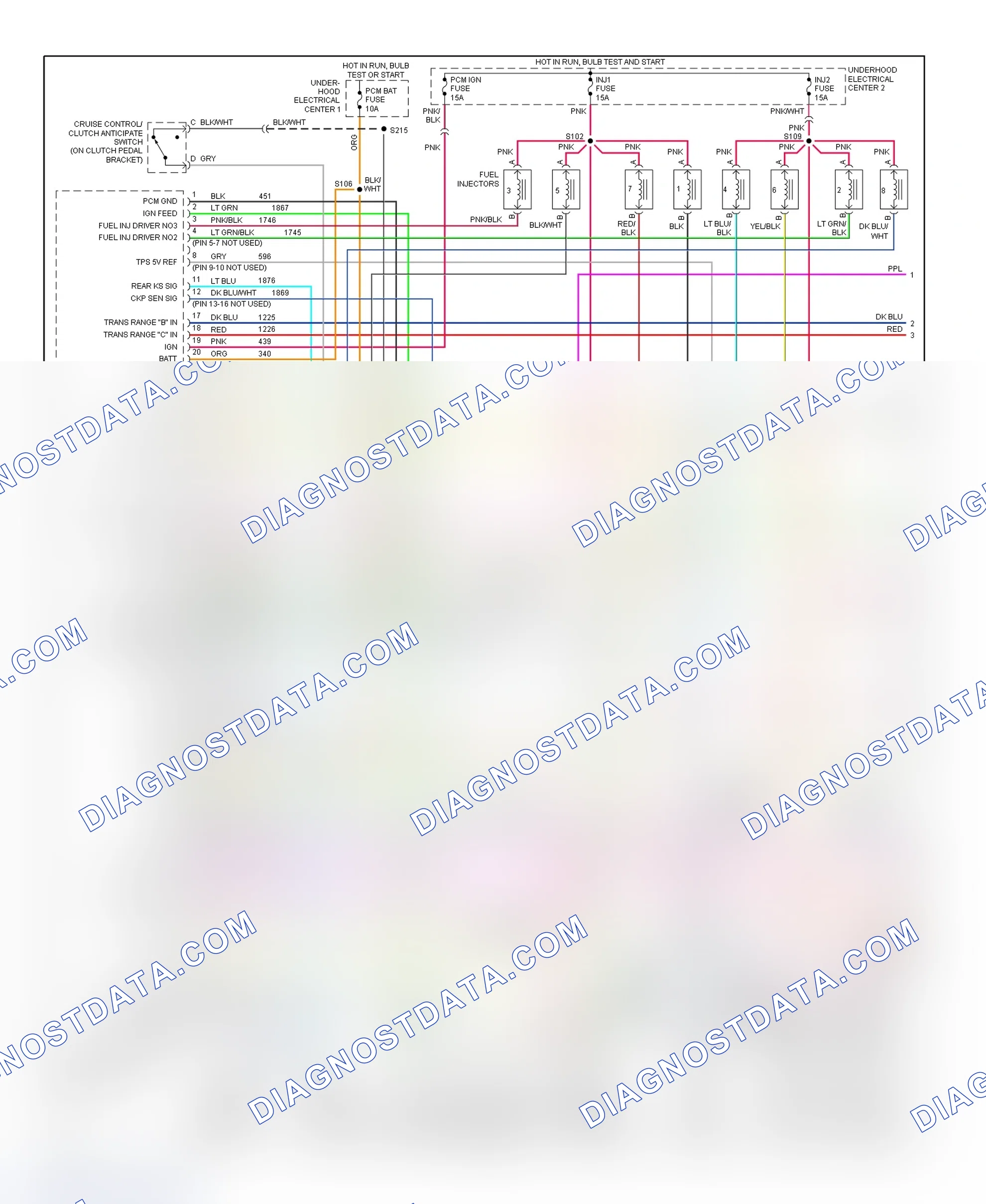 Scheme 27: PCM Wiring Diagram (Camaro & Firebird - 5.7L - 1 Of 4)