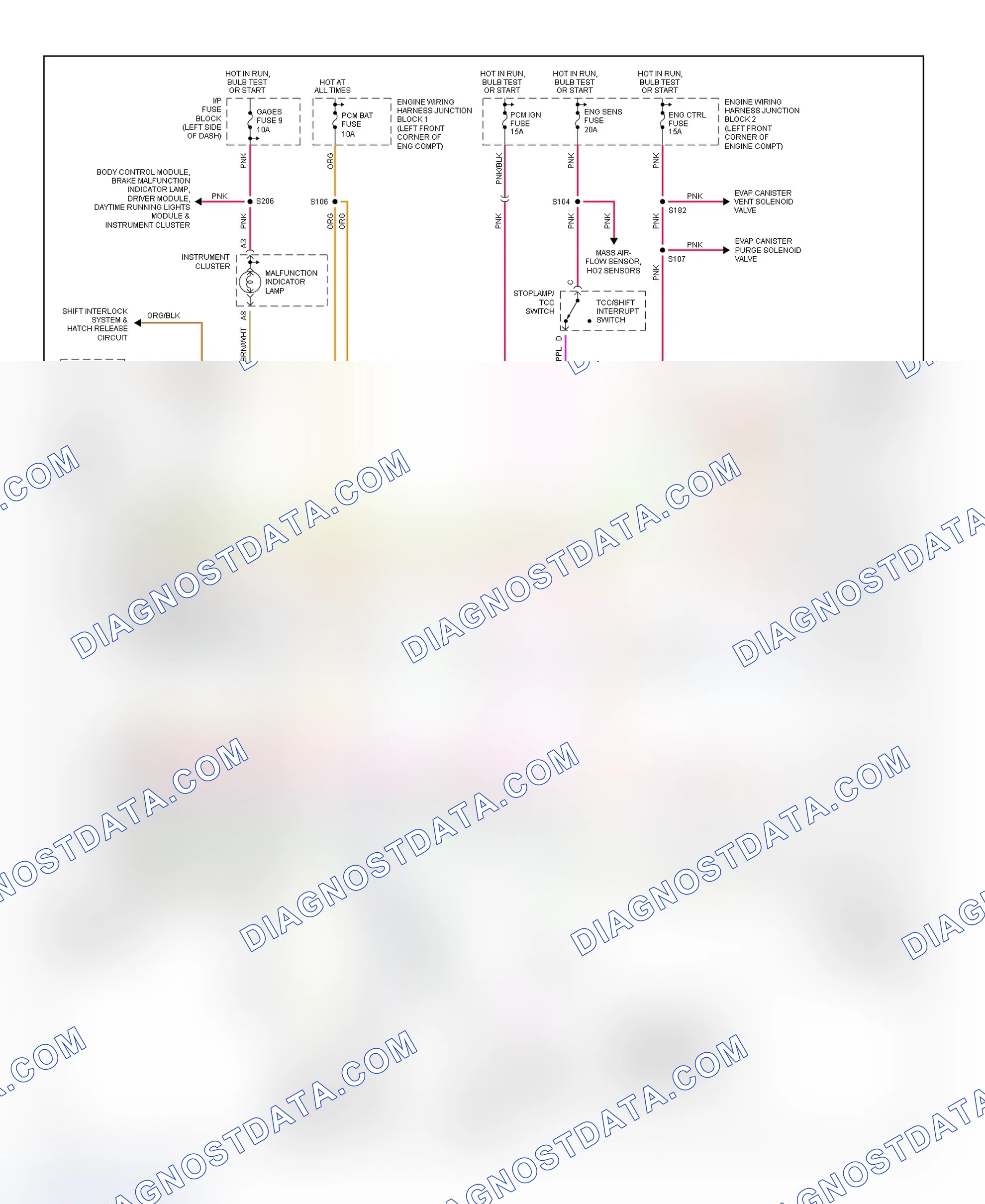 Scheme 75: Transmission Control System Wiring Diagram (Camaro & Firebird - 5.7L)