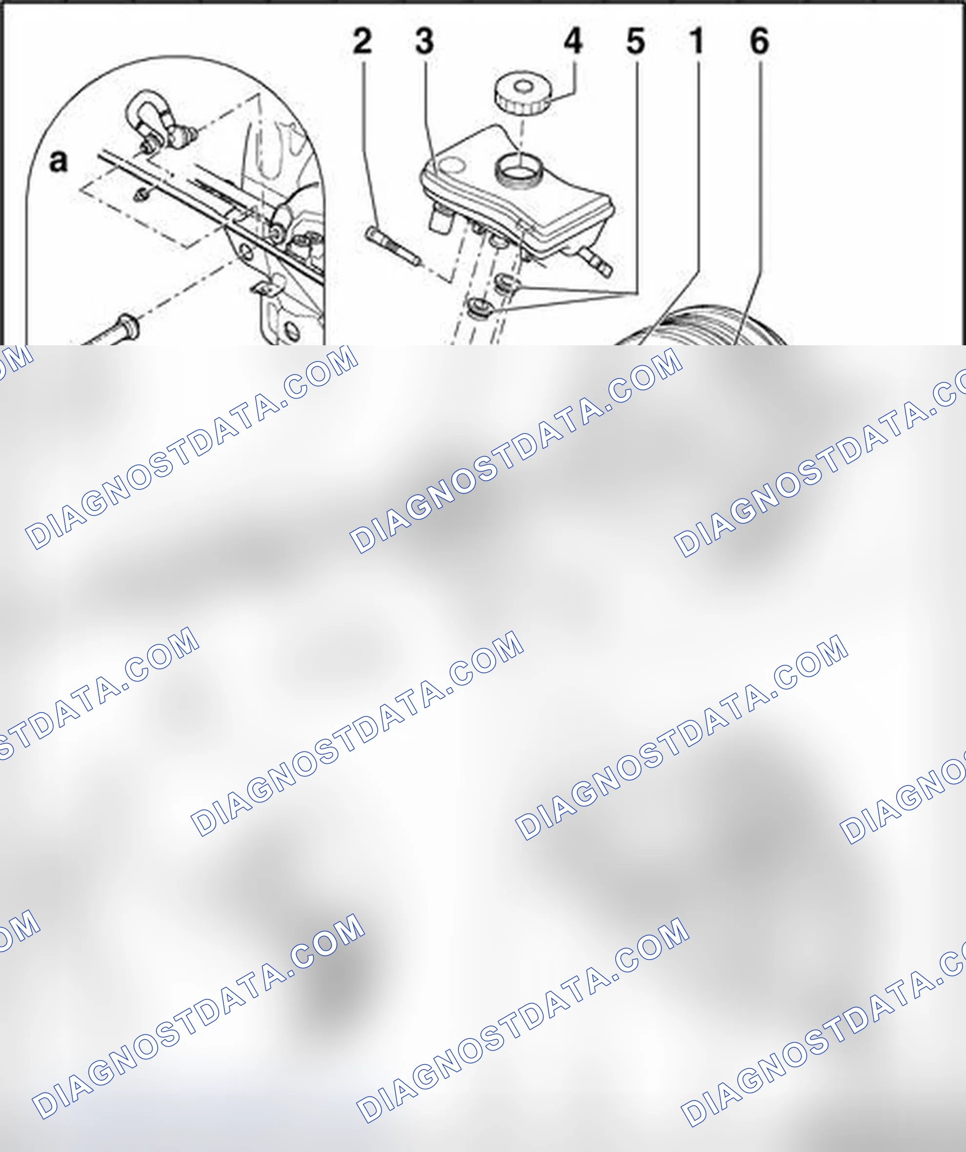Scheme 148: Tandem brake booster/brake master cylinder, assembly overview