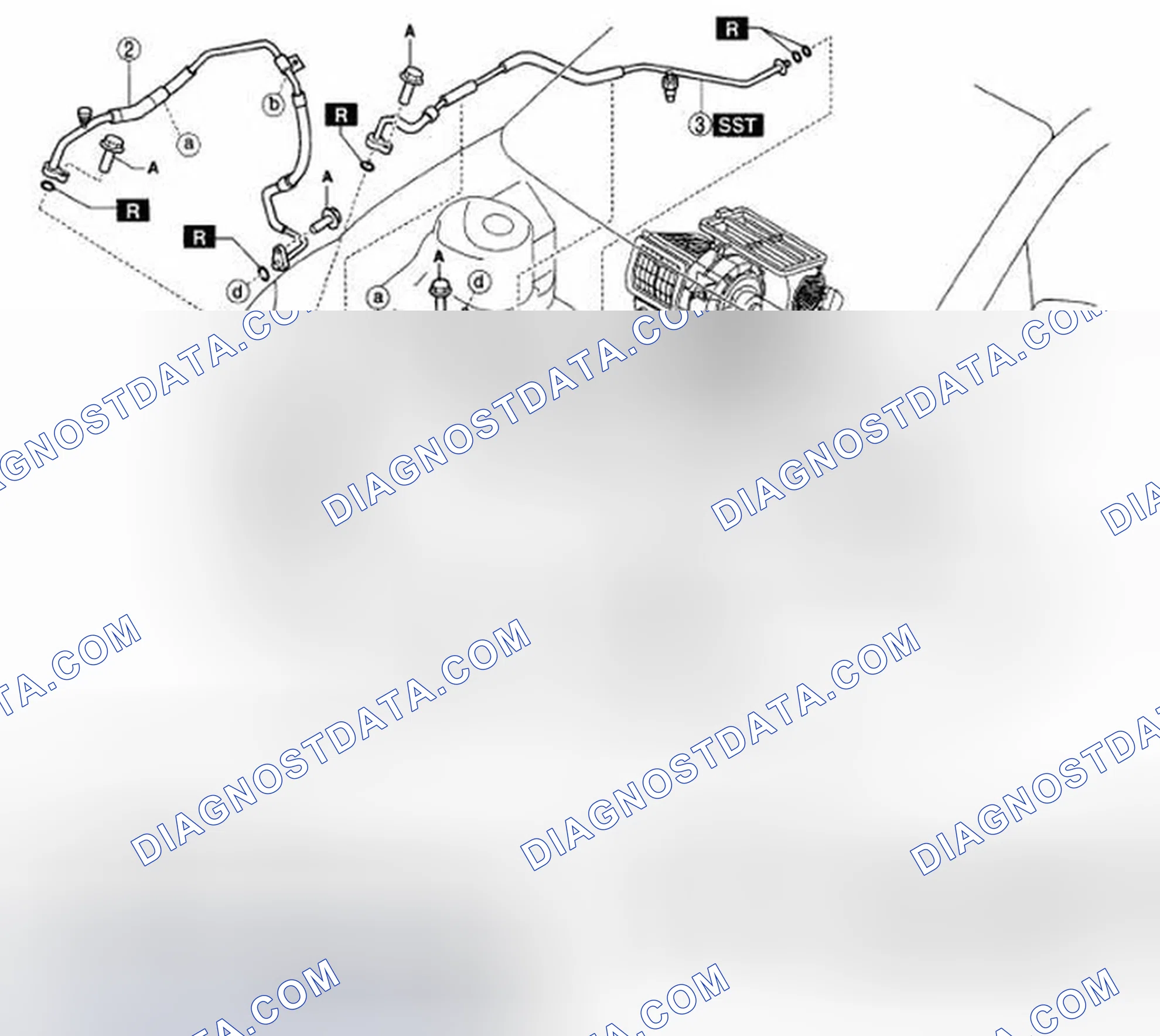 Scheme 121: REFRIGERANT LINE REMOVAL/INSTALLATION