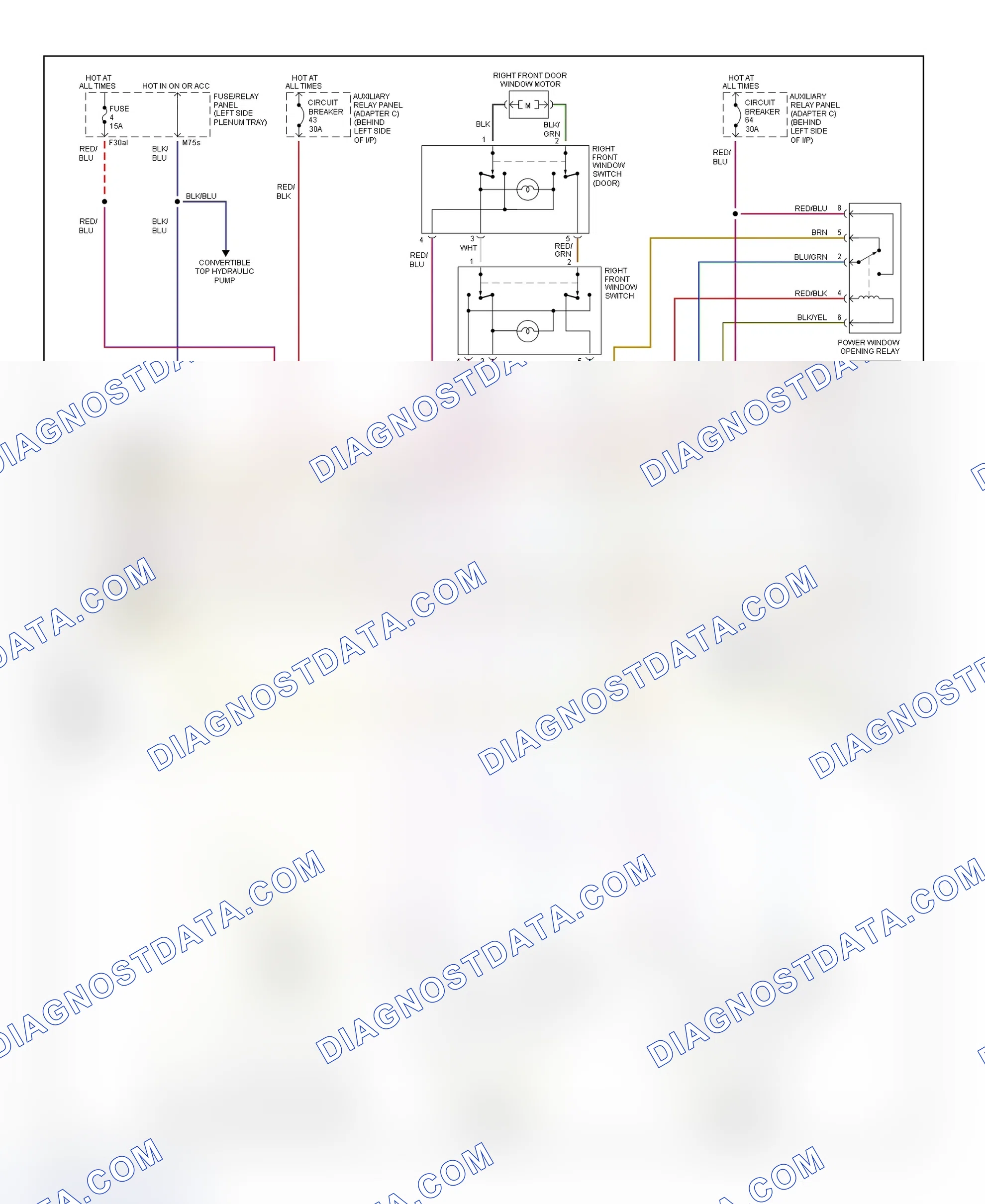 Scheme 4: Power Window System Wiring Diagram
