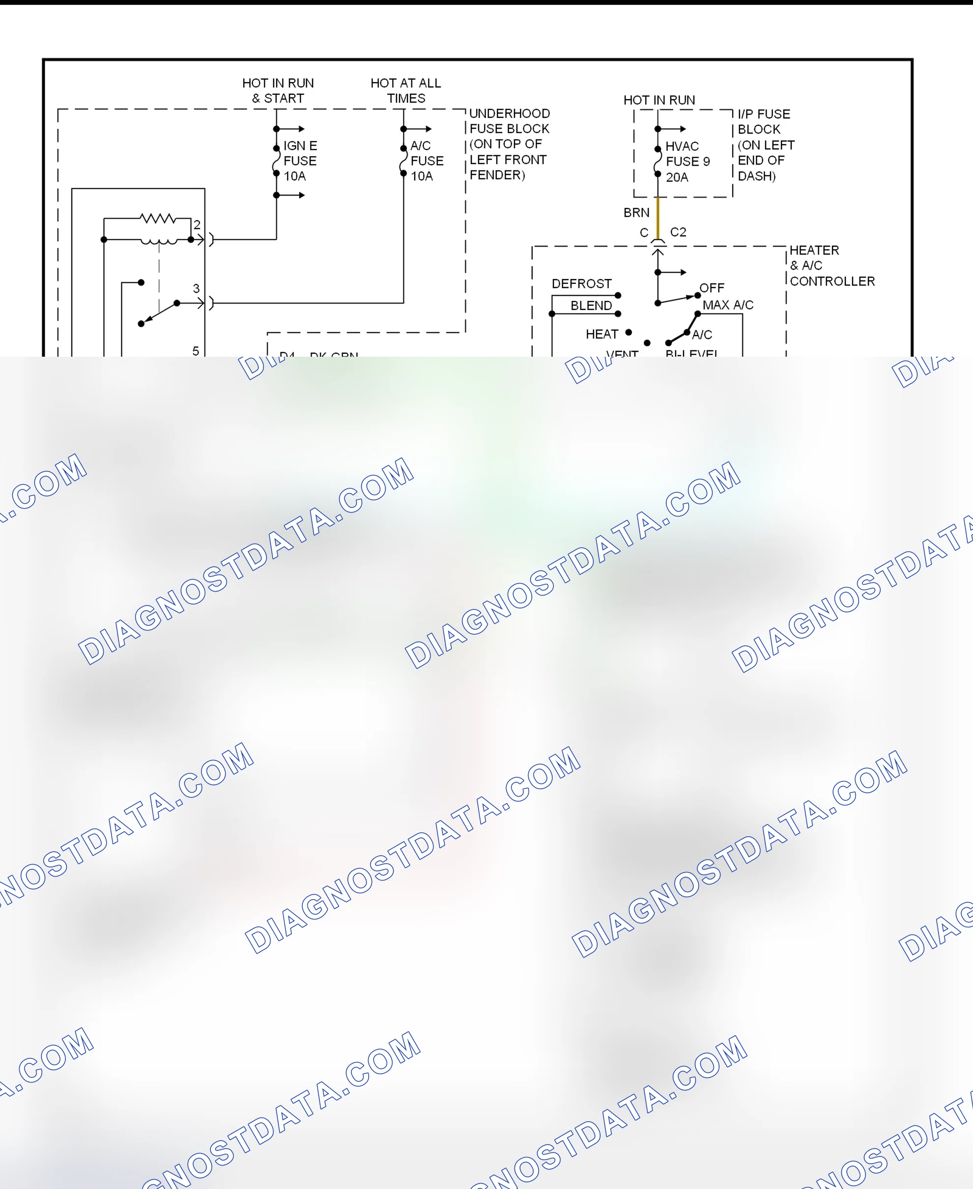 Scheme 72: A/C Compressor Clutch Control Circuit Wiring Diagram (2000-01 Sonoma & S10 Pickup - 2.2L VIN 4 & VIN 5 Engine)