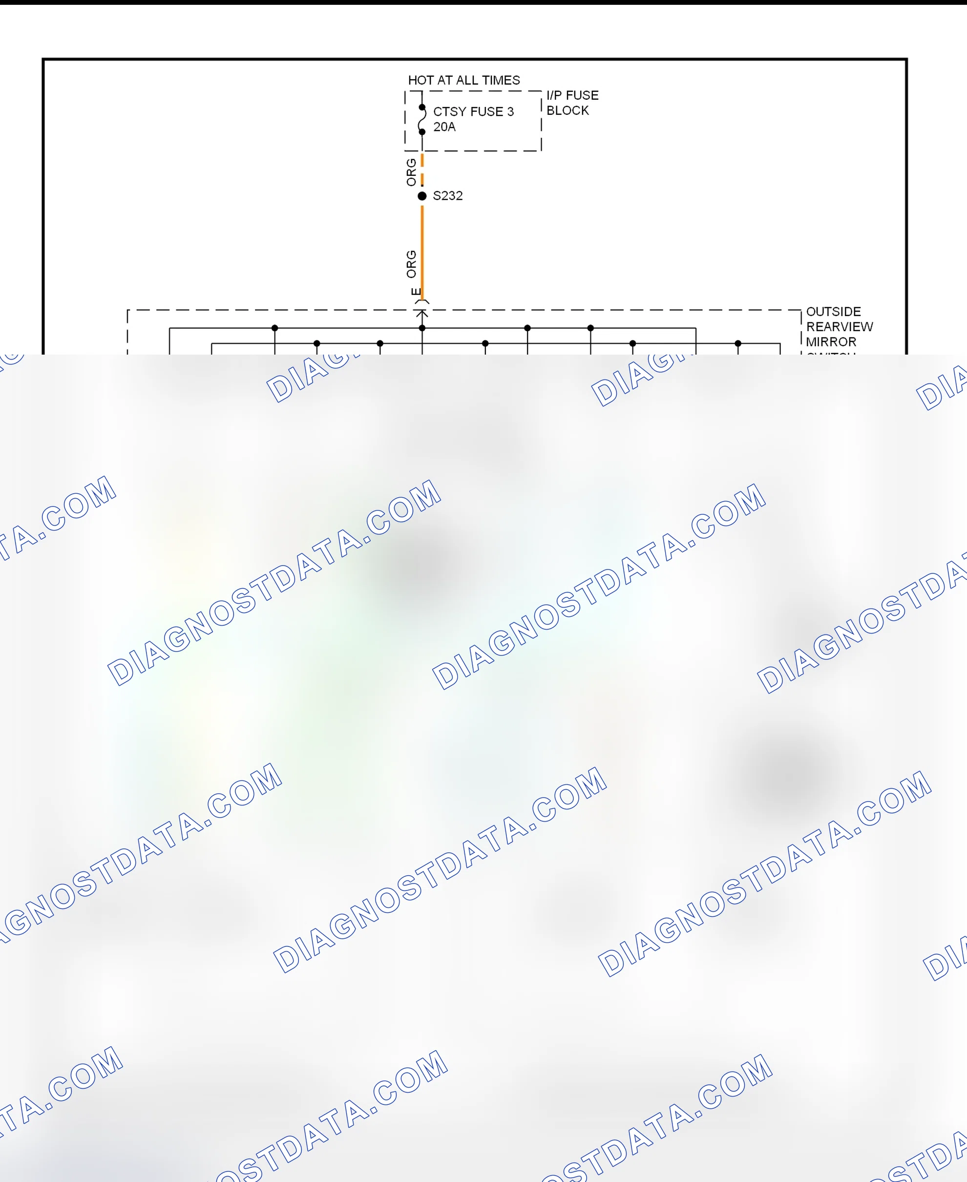 Fig. 9: Power Mirror System Wiring Diagram (Chevy Express & Savana)