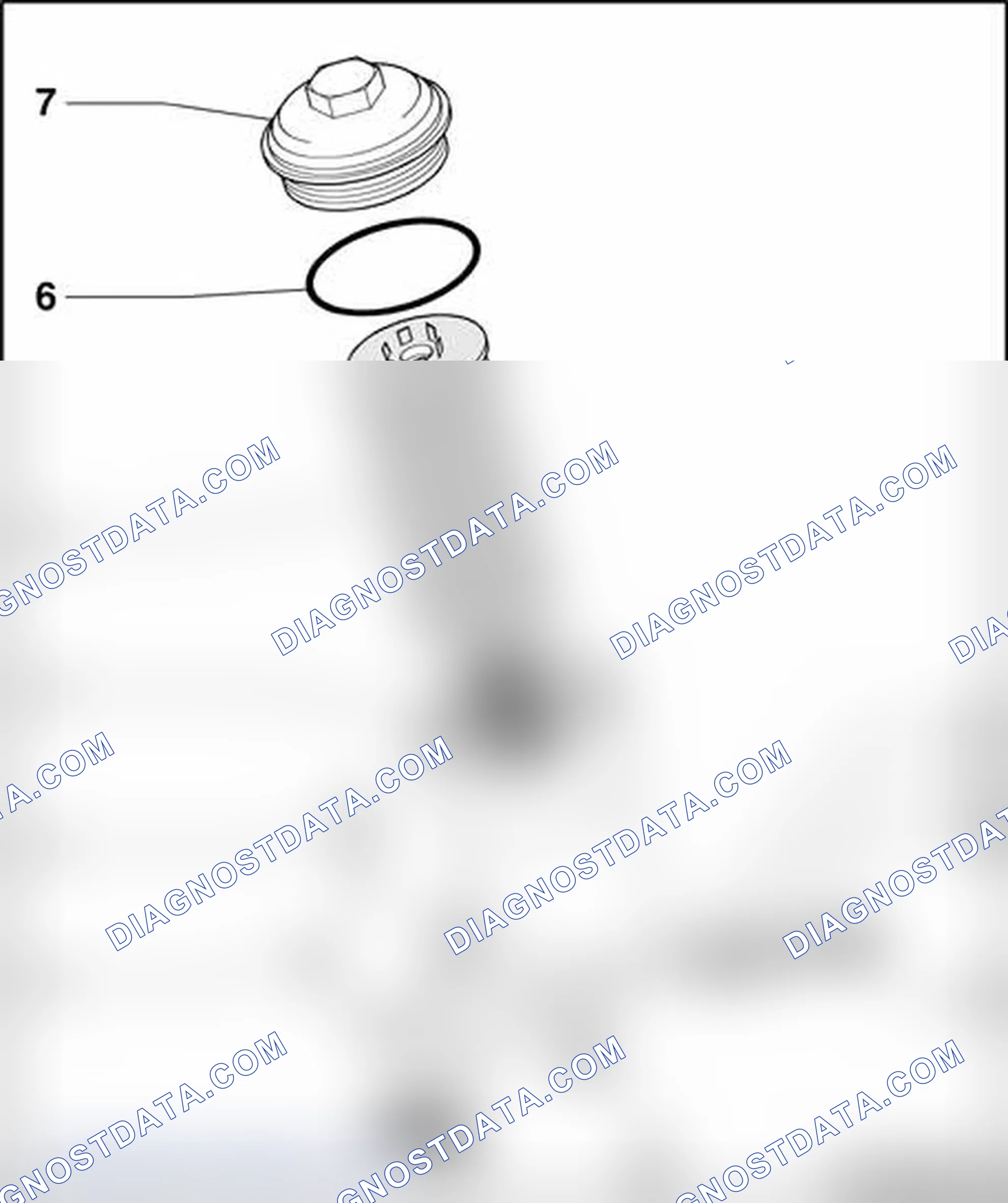 Scheme 442: Oil filter housing, component overview