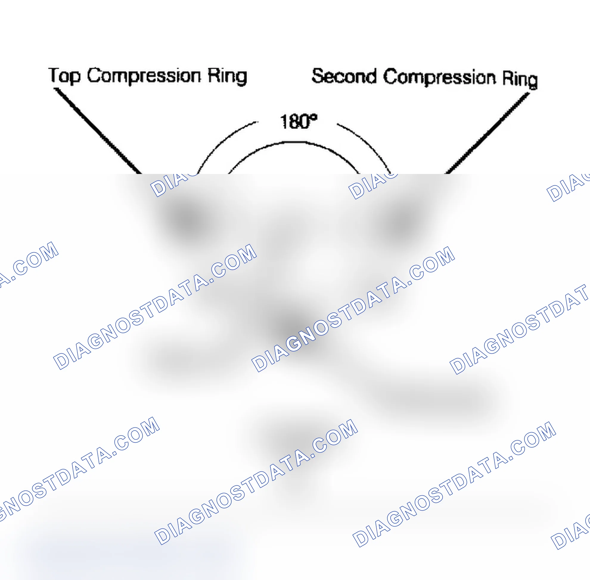Scheme 56: Piston Ring Gap Positioning Gap in oil ring rail must be in "up" position.