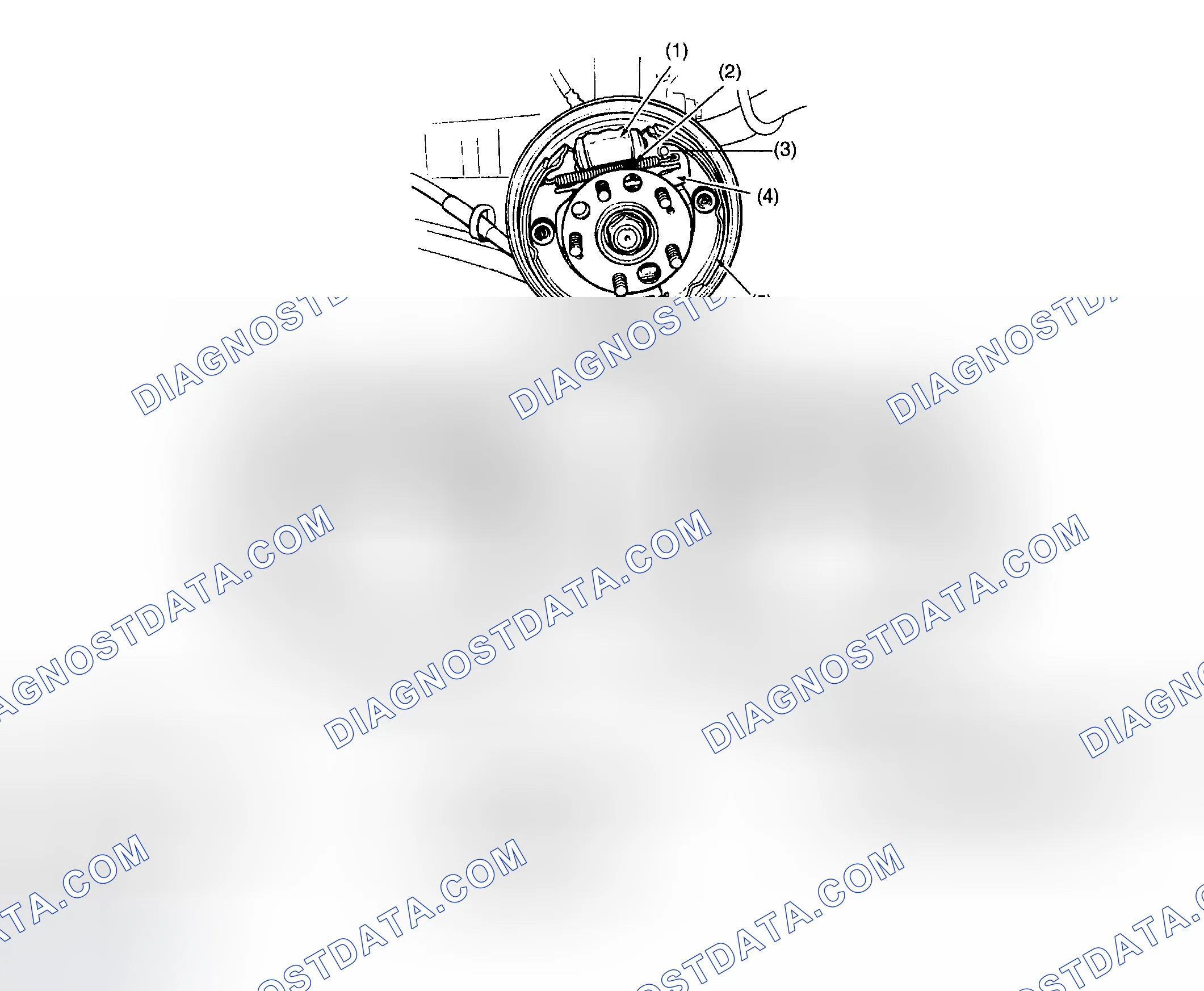 Scheme 306: Identifying Parking Brake Components (Rear Drum Brake)