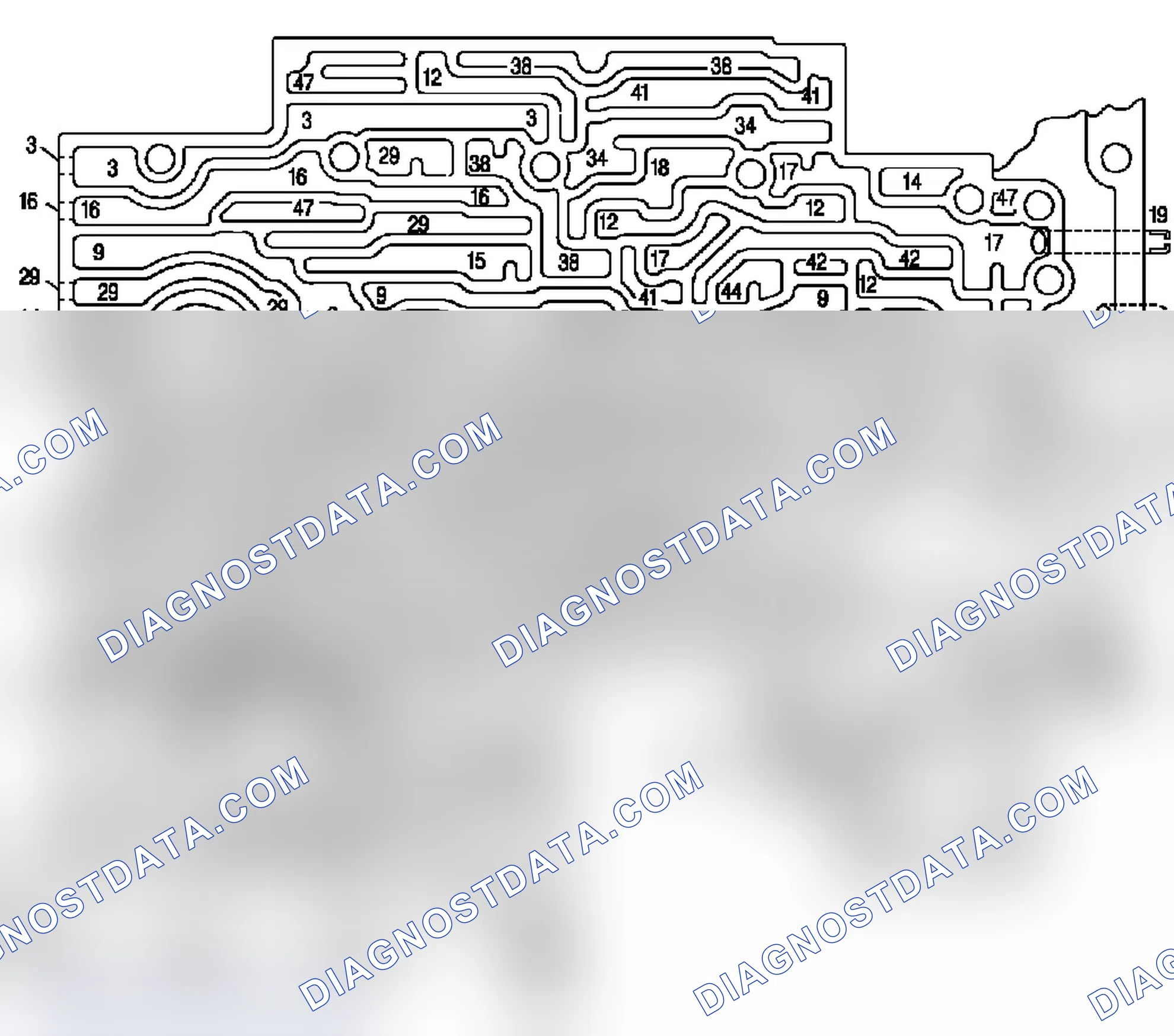 Scheme 28: Case Fluid Passages (Control Valve Body Side)