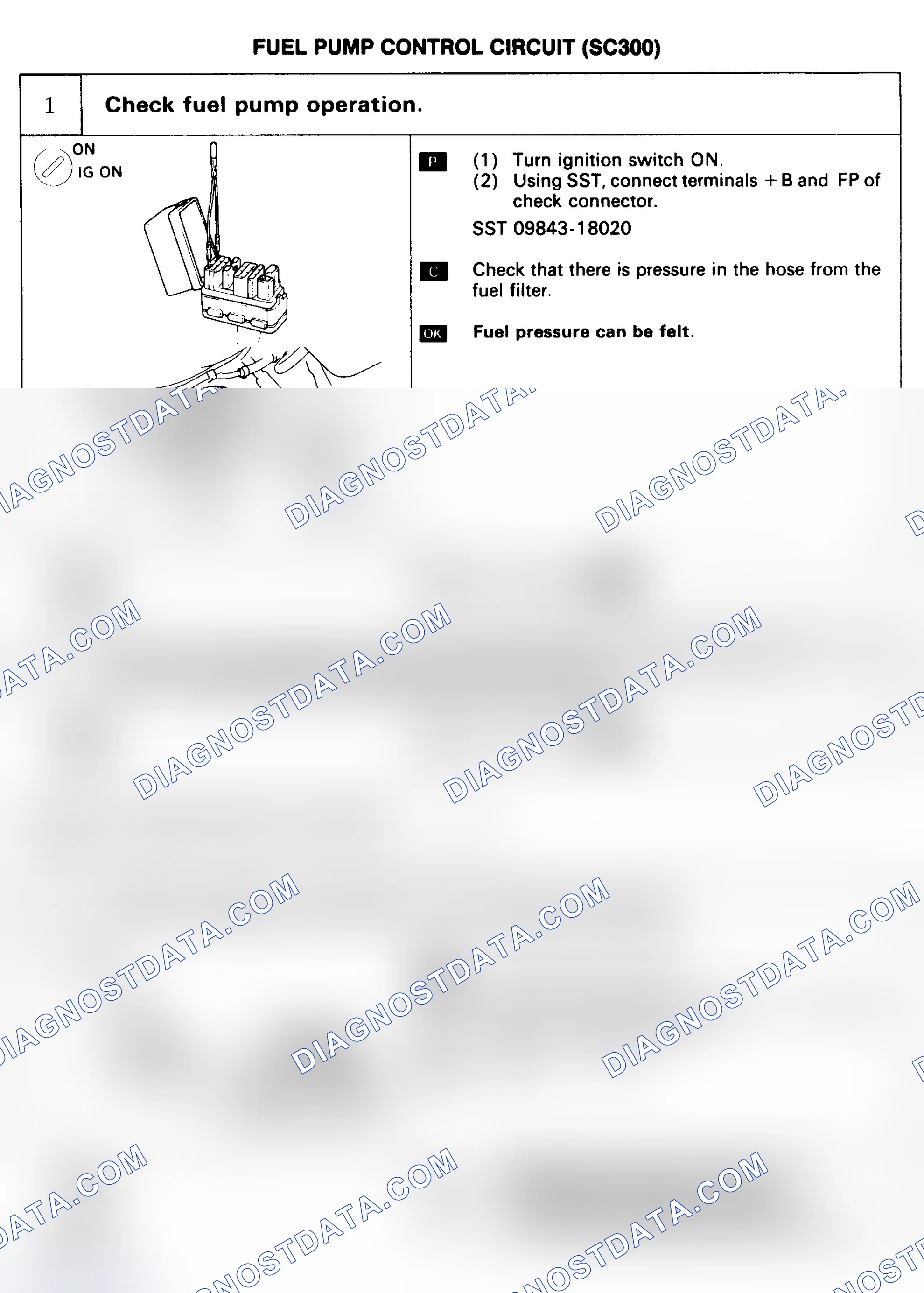 Scheme 43: CODE 78 - FUEL PUMP CONTROL CIRCUIT (SC300)