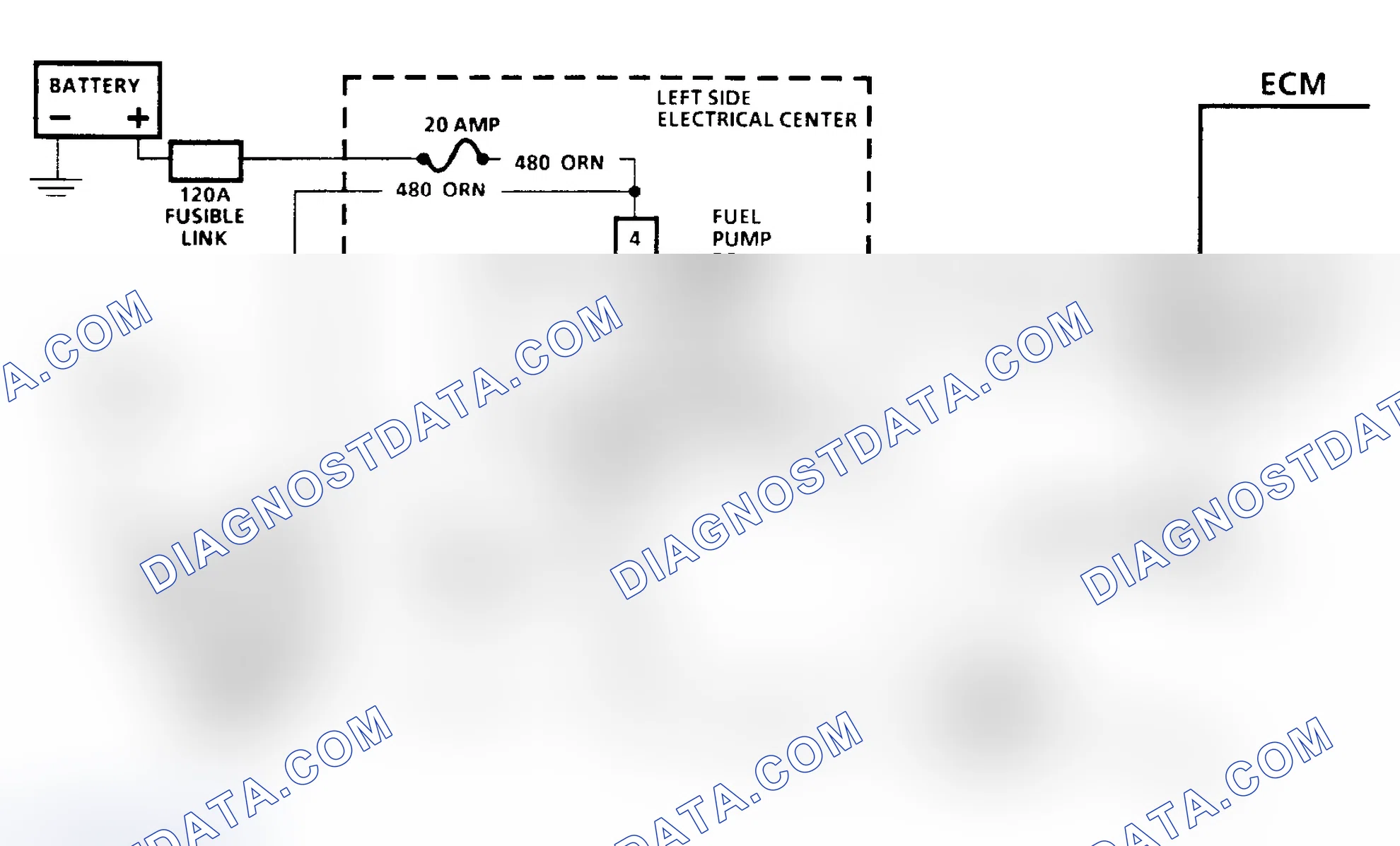 Scheme 226: Code 54, Schematic, W Body, Fuel Pump Voltage Low