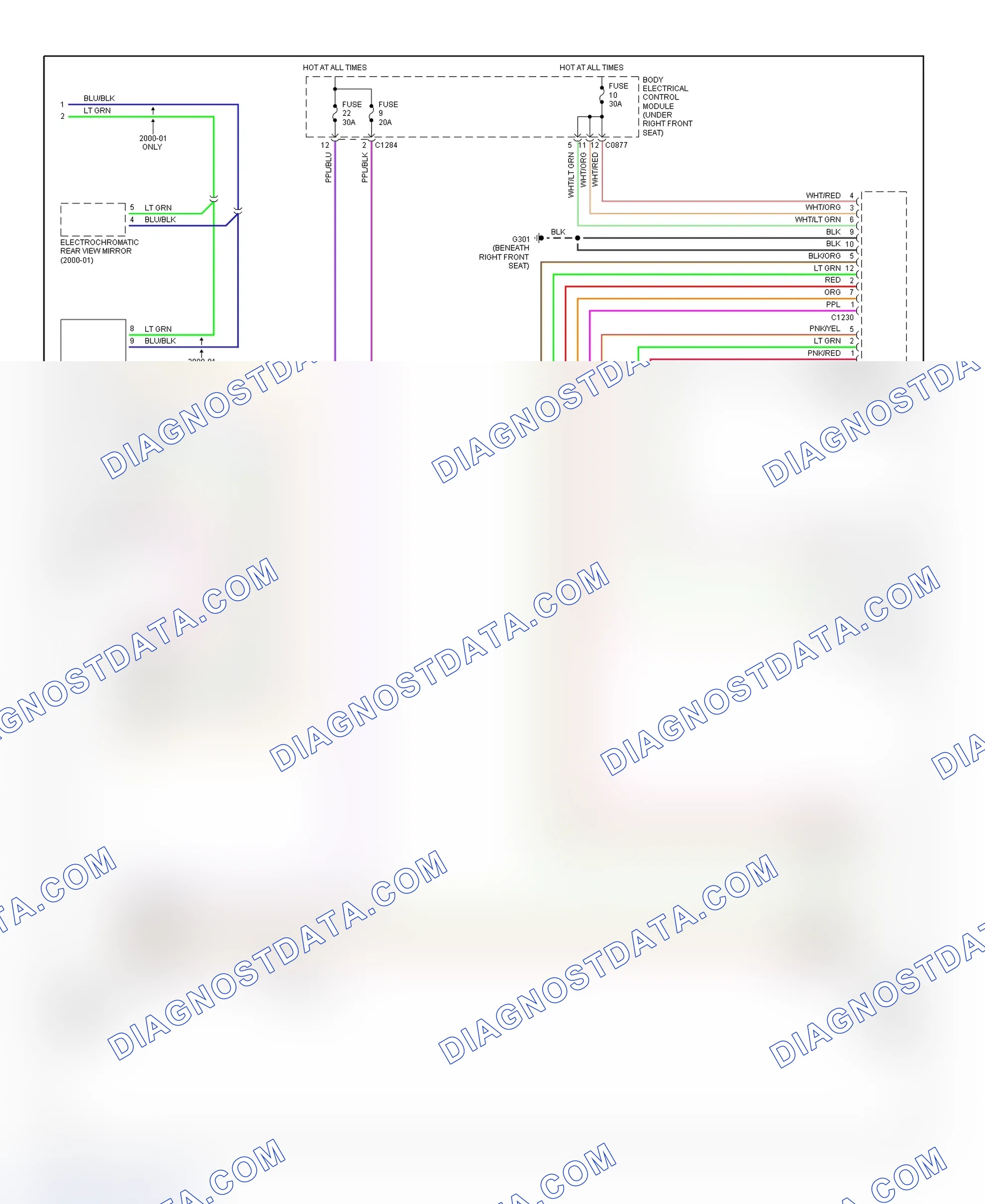 Scheme 5: Memory Mirror Wiring Diagram (Range Rover - 2 Of 2)
