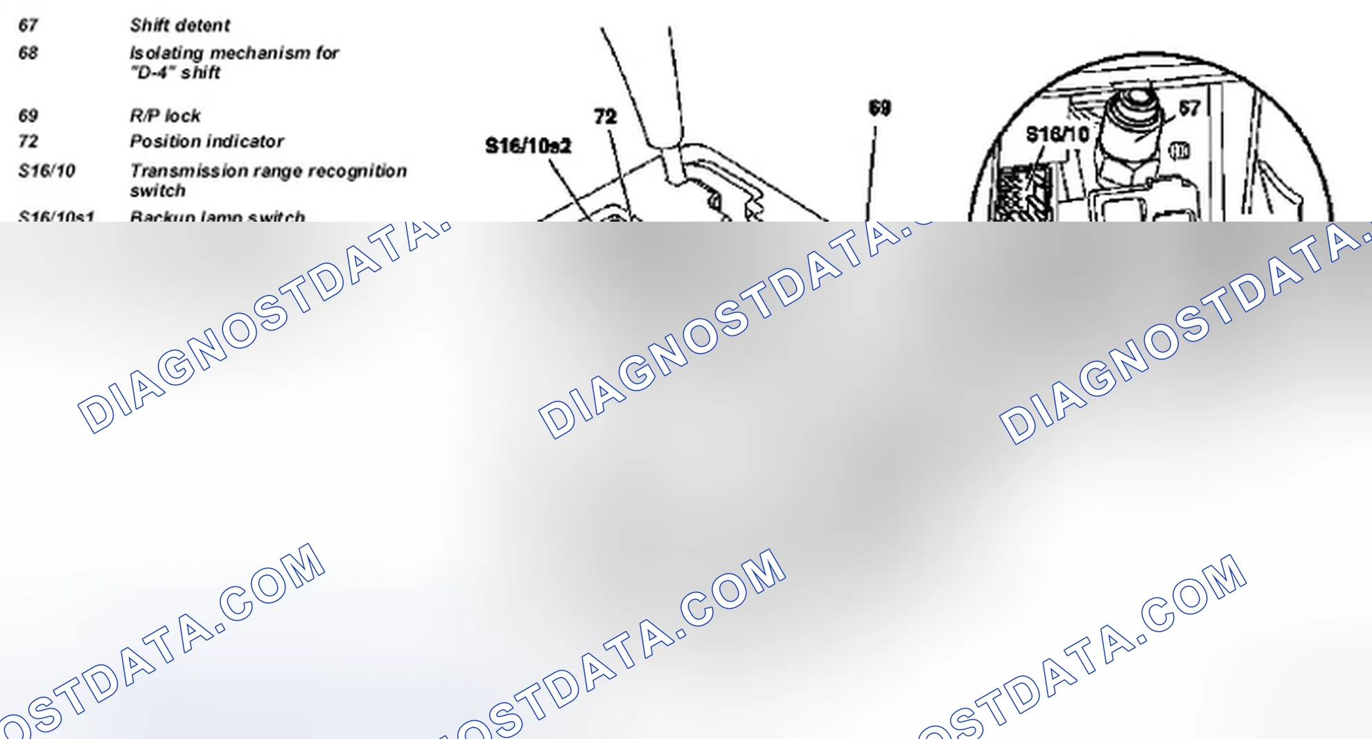 Scheme 192: Automatic transmission (AT), location of components, floor shift - GF27.10-P-0001-04G