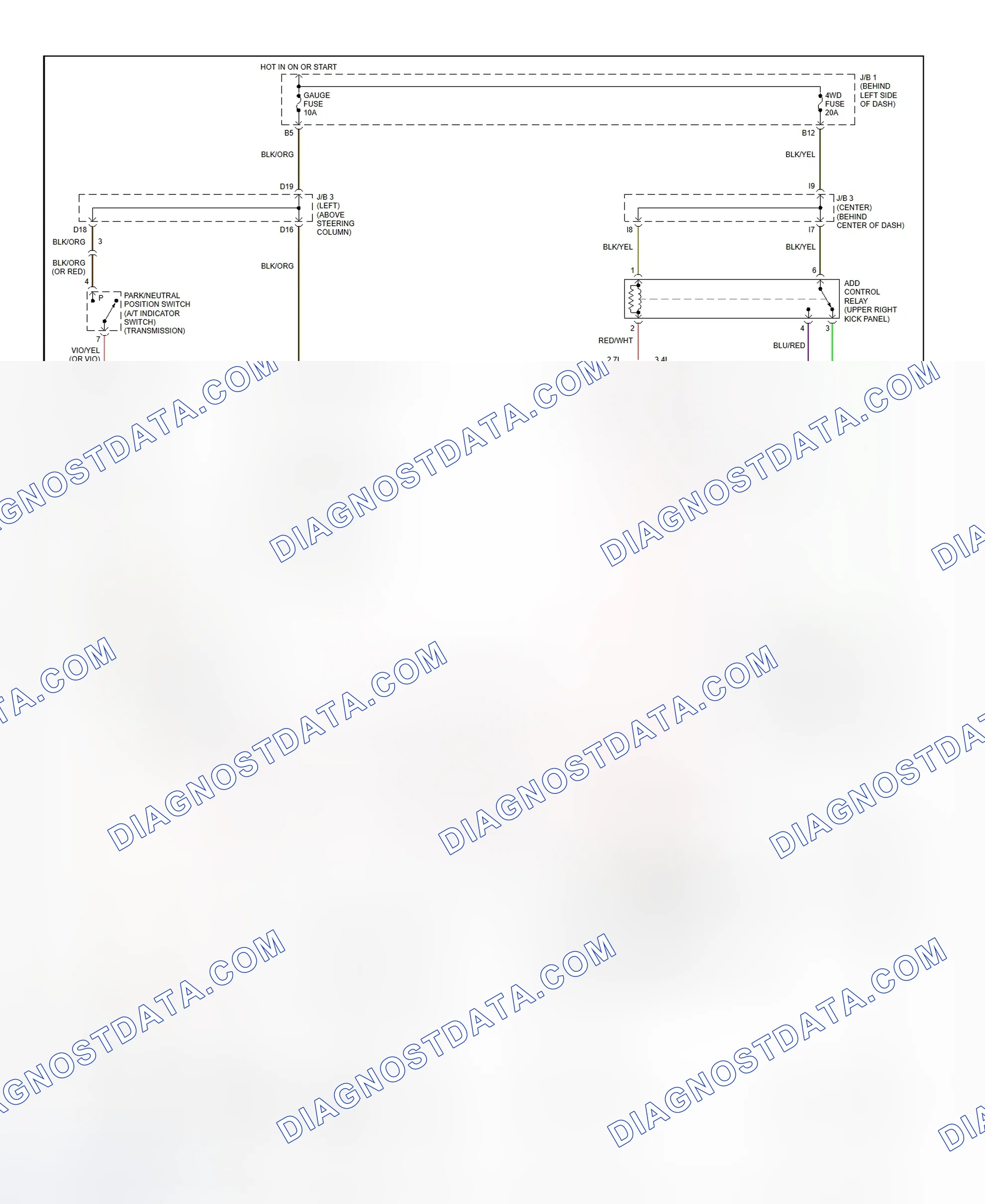 Fig. 11: Automatic Disconnecting Differential System Wiring Diagram (2000 Tacoma Without 2-4 Select Switch - California)