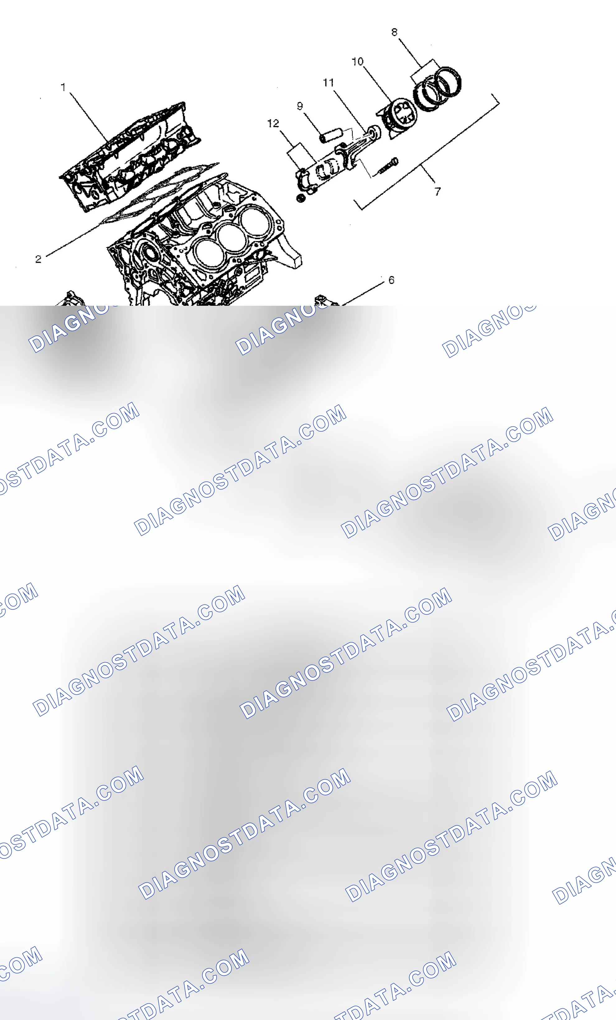 Scheme 165: PISTON, CONNECTING ROD AND ASSOCIATE PARTS