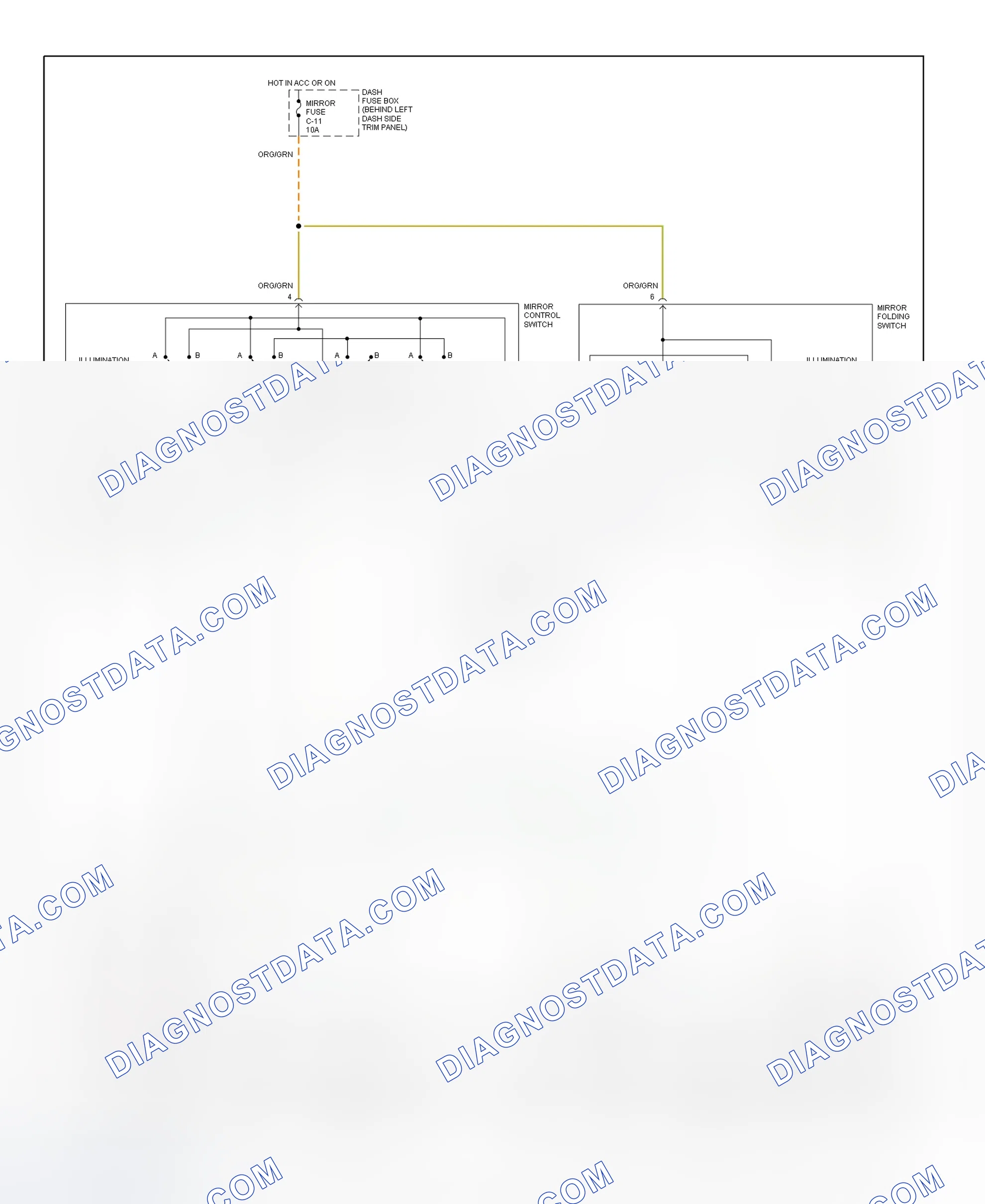 Scheme 4: Power Mirror System Wiring Diagram