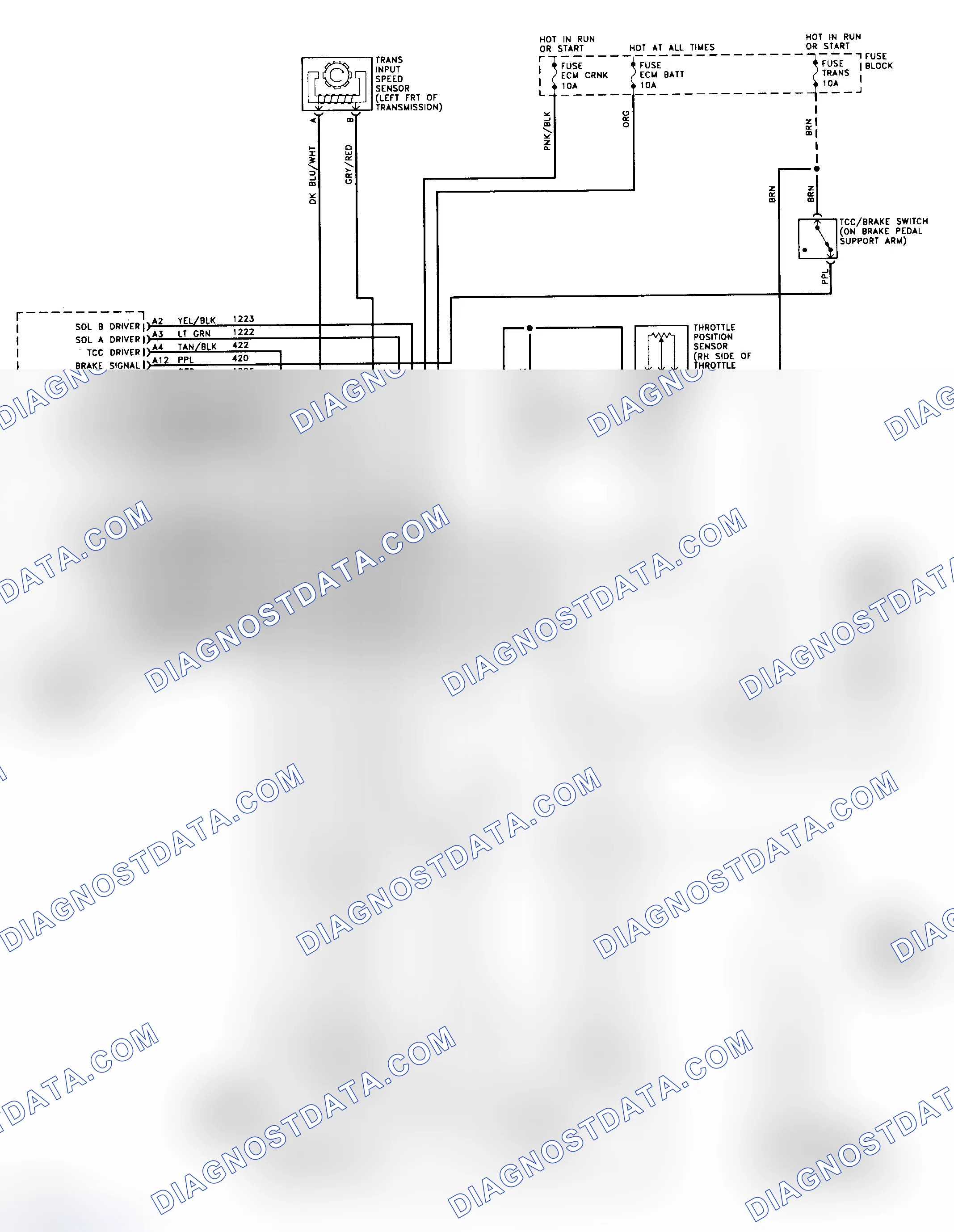 Scheme 353: 4L80-E Wiring Diagram (1993 "P" Series - Gasoline)