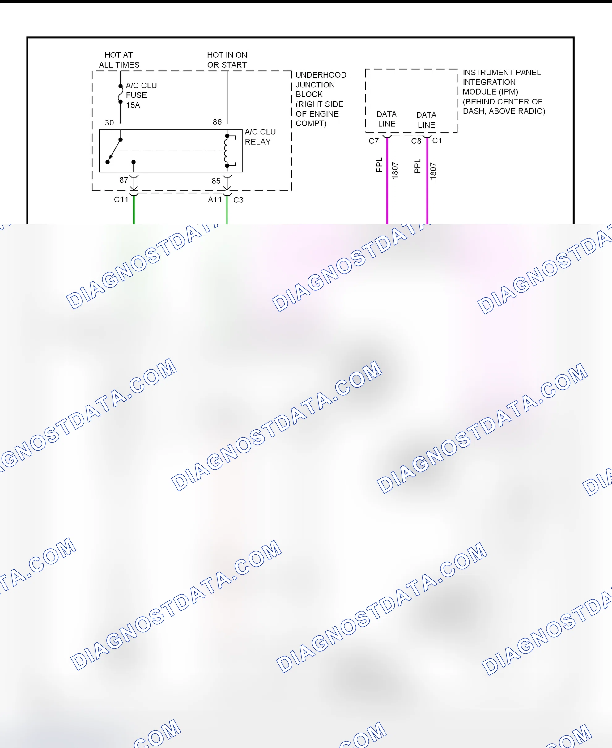 Scheme 70: A/C Compressor Clutch Control Circuit Wiring Diagram (2000-01 Seville)