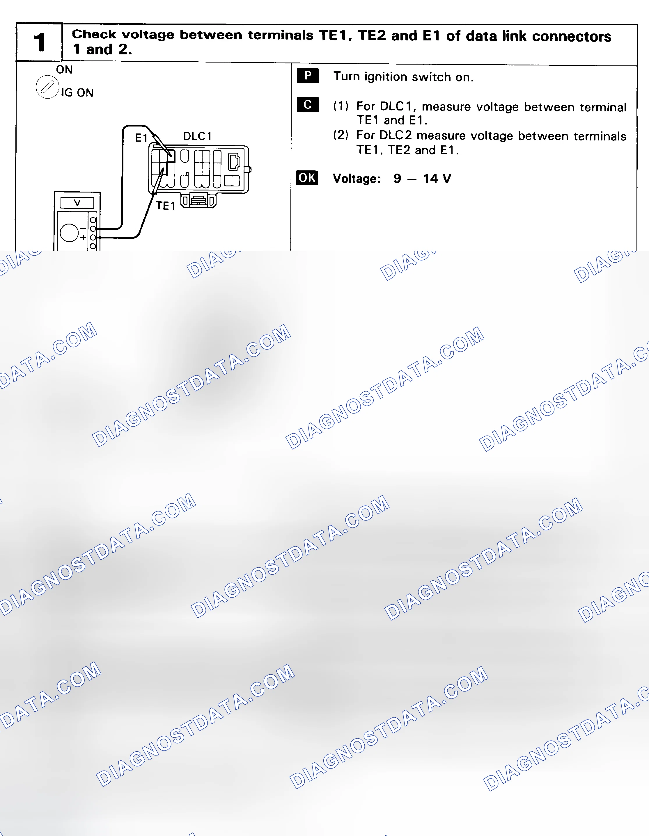 Scheme 118: DIAGNOSTIC CIRCUIT CHECK ("TE1" & "TE2" TERMINAL CIRCUIT)