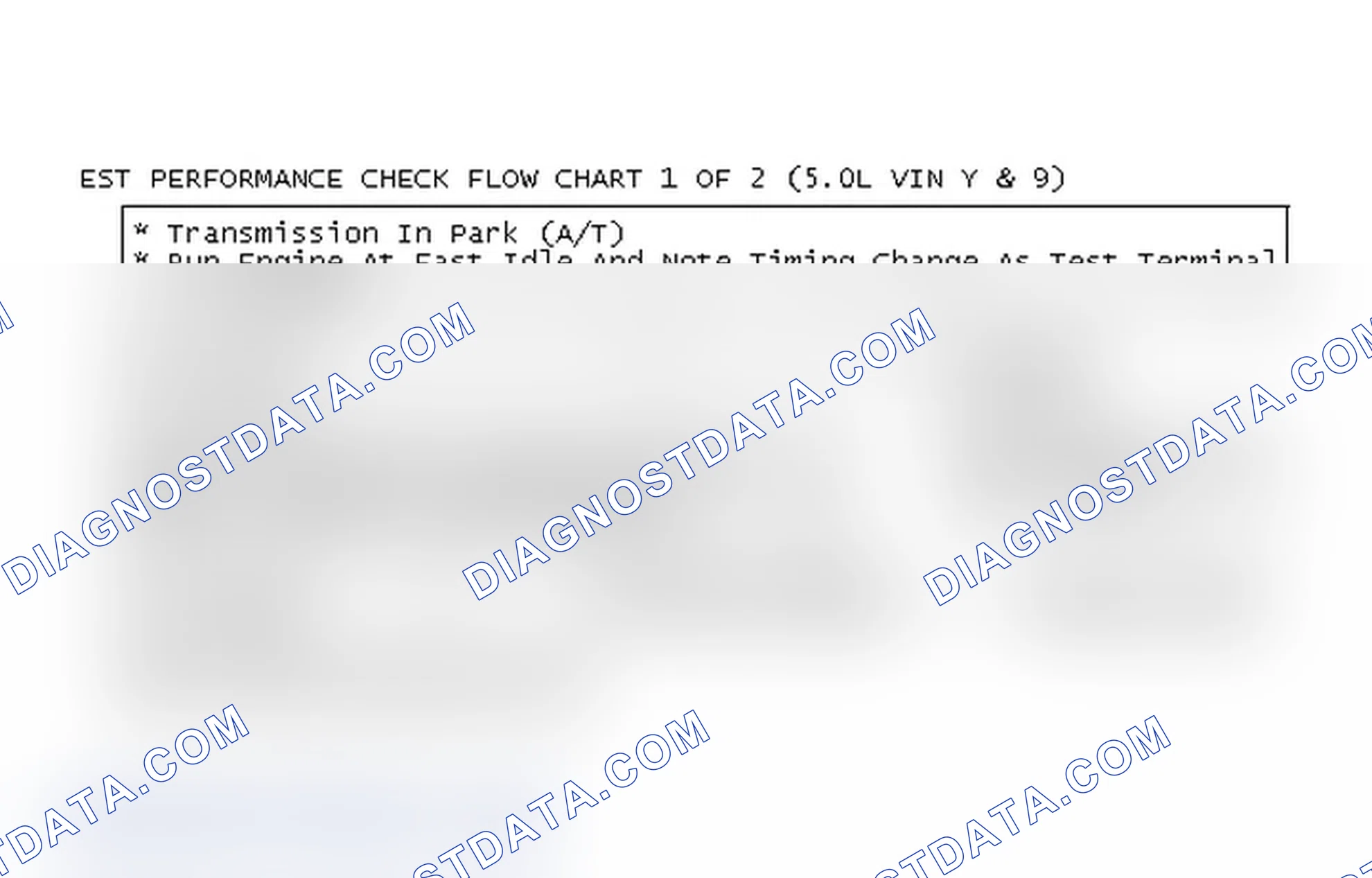 Scheme 136: EST Performance Check Flow Chart 1 OF 2 (5.0L VIN Y & 9)