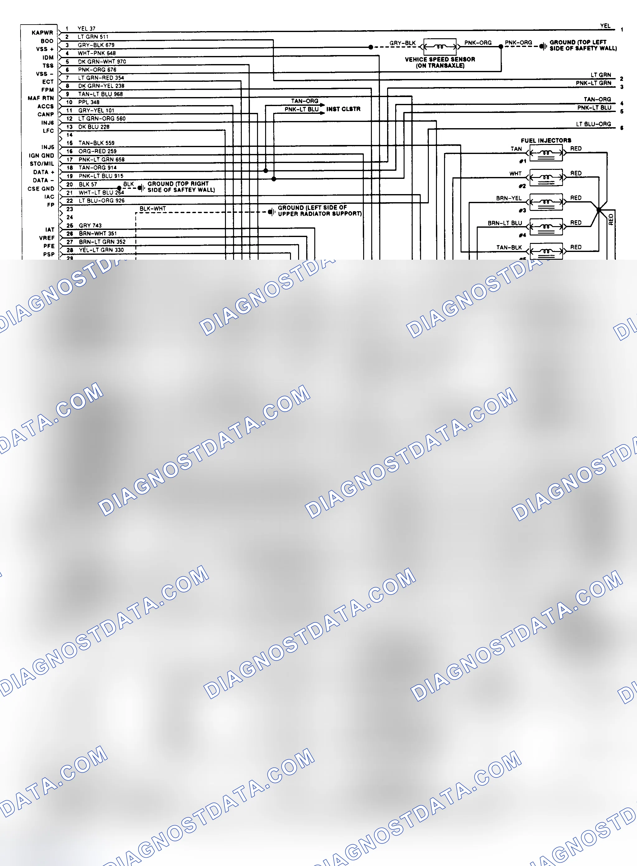 Scheme 128: EEC-IV Wiring Diagram (Continental 3.8L - 1 of 2)