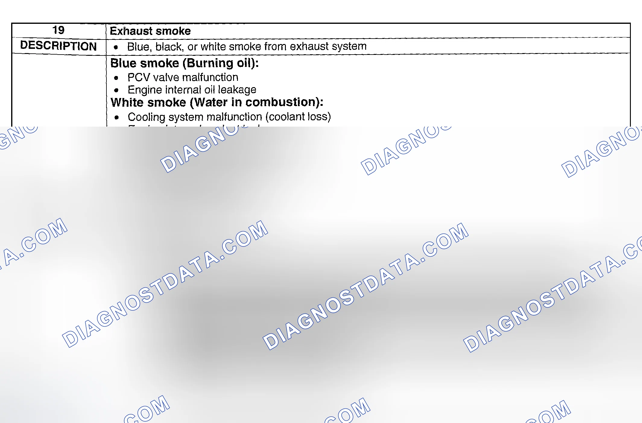 Scheme 301: NO. 19 EXHAUST SMOKE