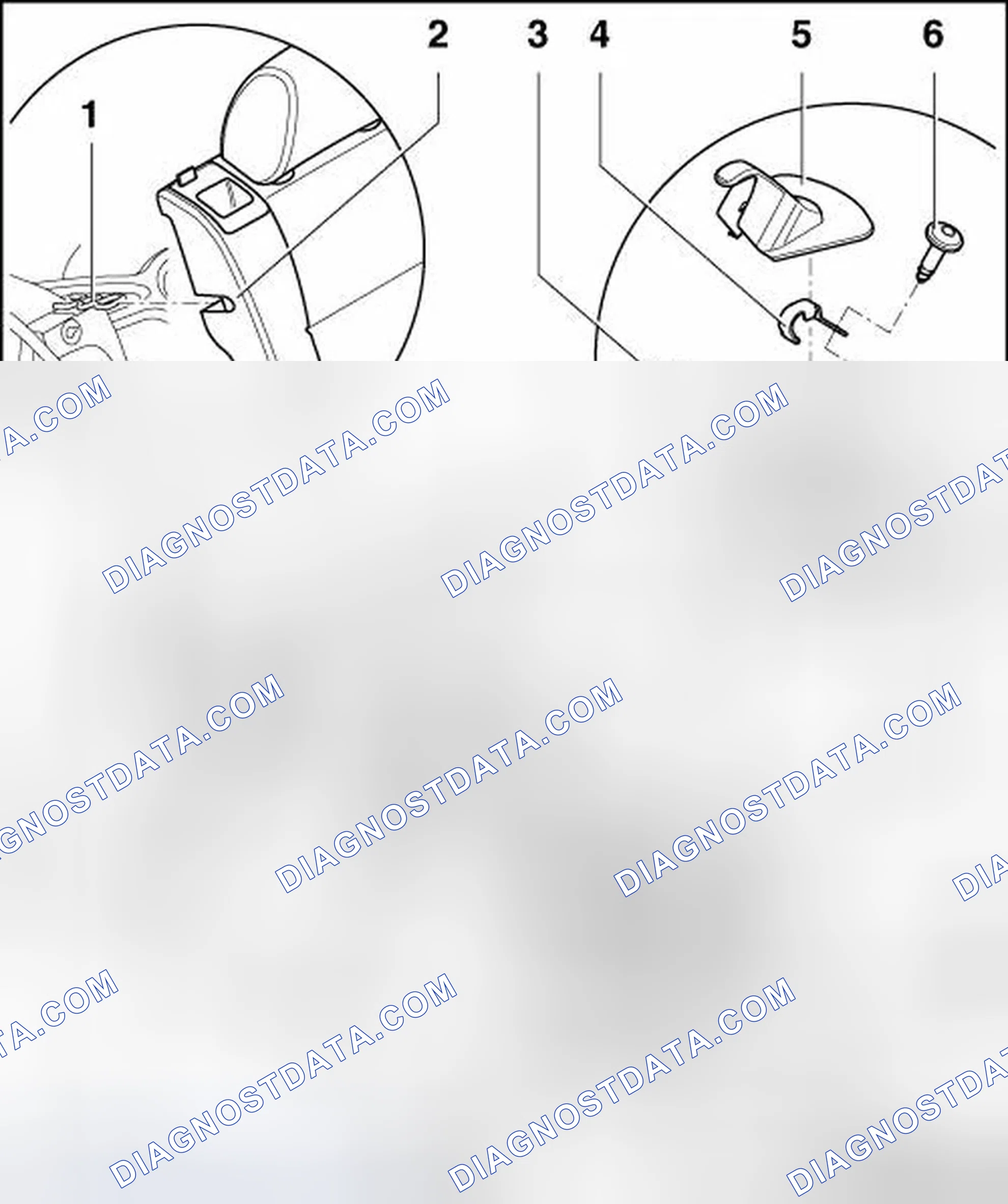 Scheme 44: LEFT 1/3 AND RIGHT 2/3 BACKREST WITHOUT CENTER ARMREST COMPONENT OVERVIEW