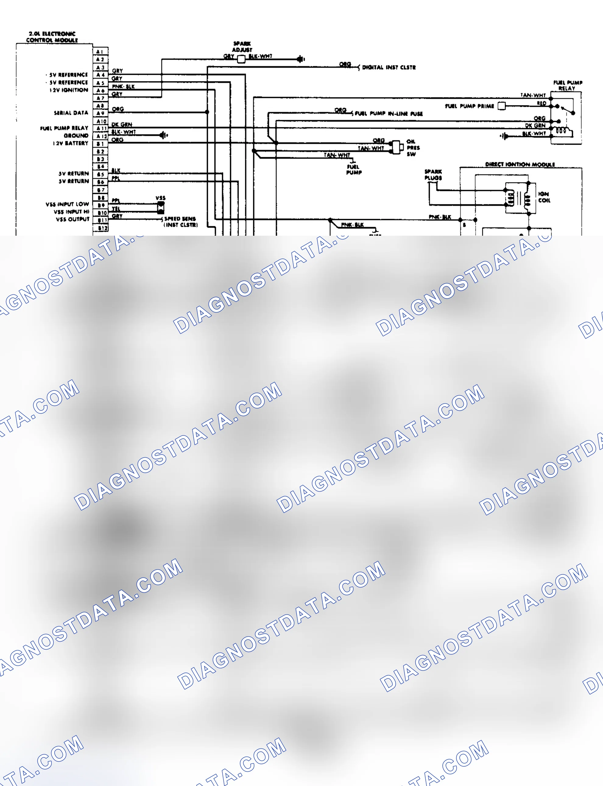 Scheme 37: 2.0L OHV (VIN 1) Throttle Body Fuel Injection Wiring Diagram