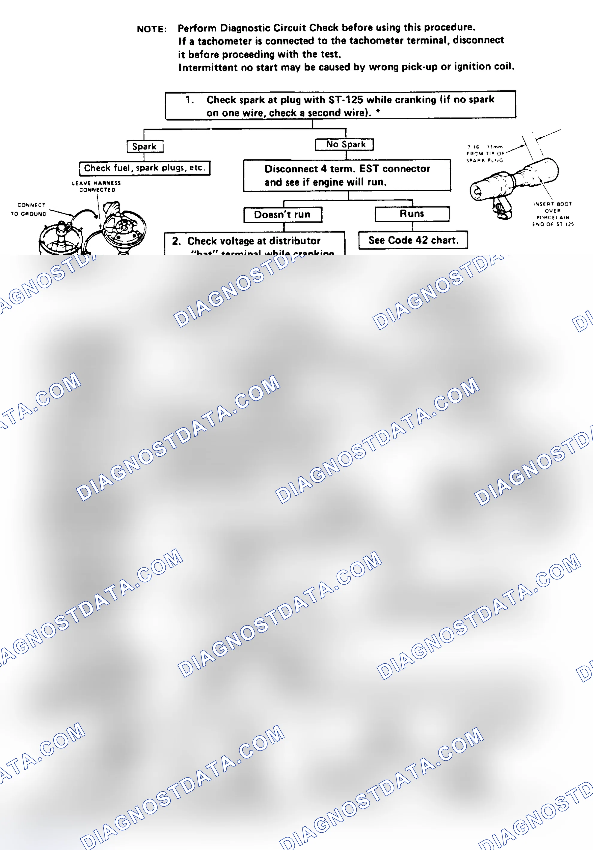 Scheme 229: Flow Chart - Engine Cranks, But Won't Run (W/Integral Coil)
