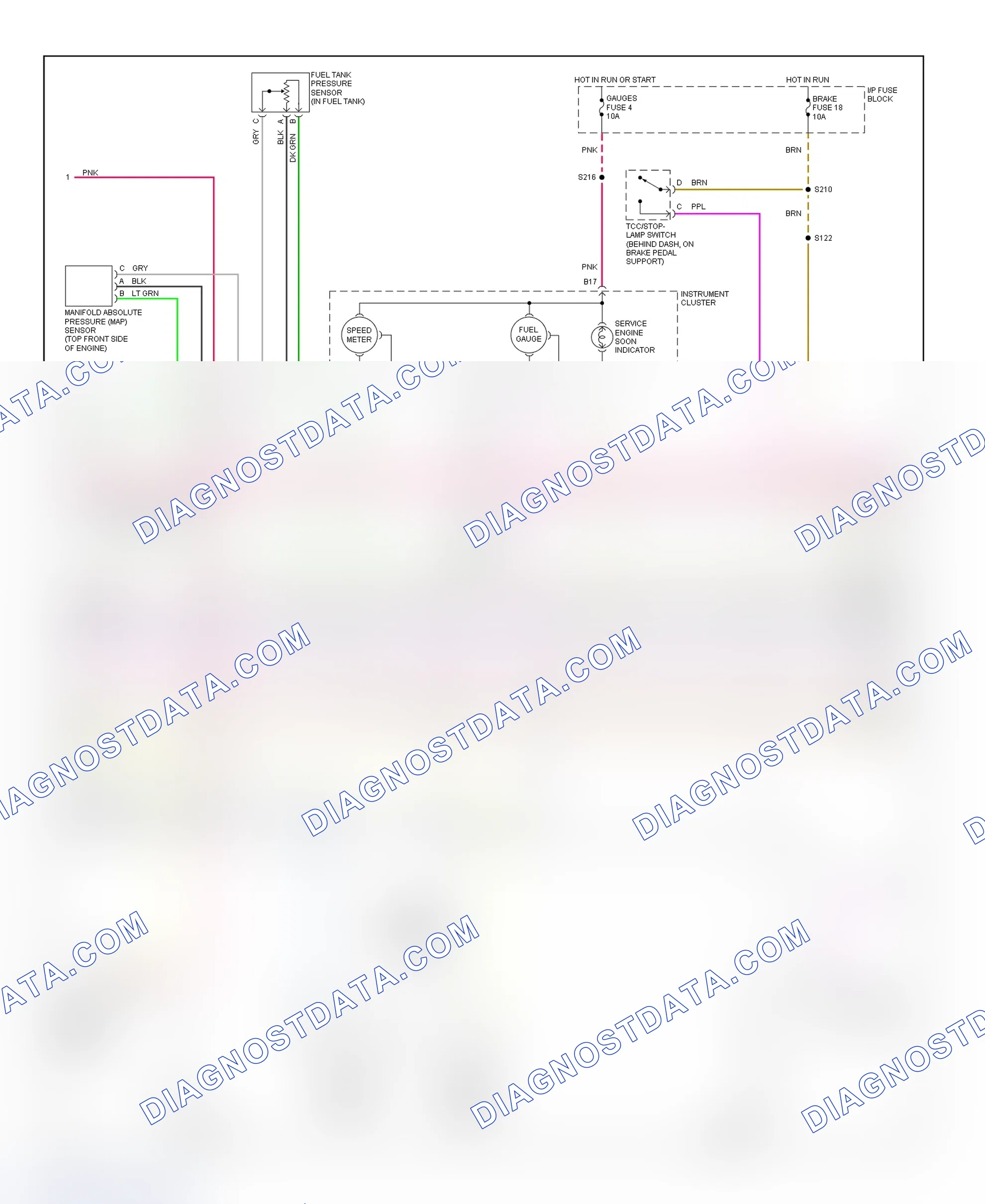 Scheme 62: PCM Wiring Diagram (Express & Savana - 7.4L - 3 Of 4)
