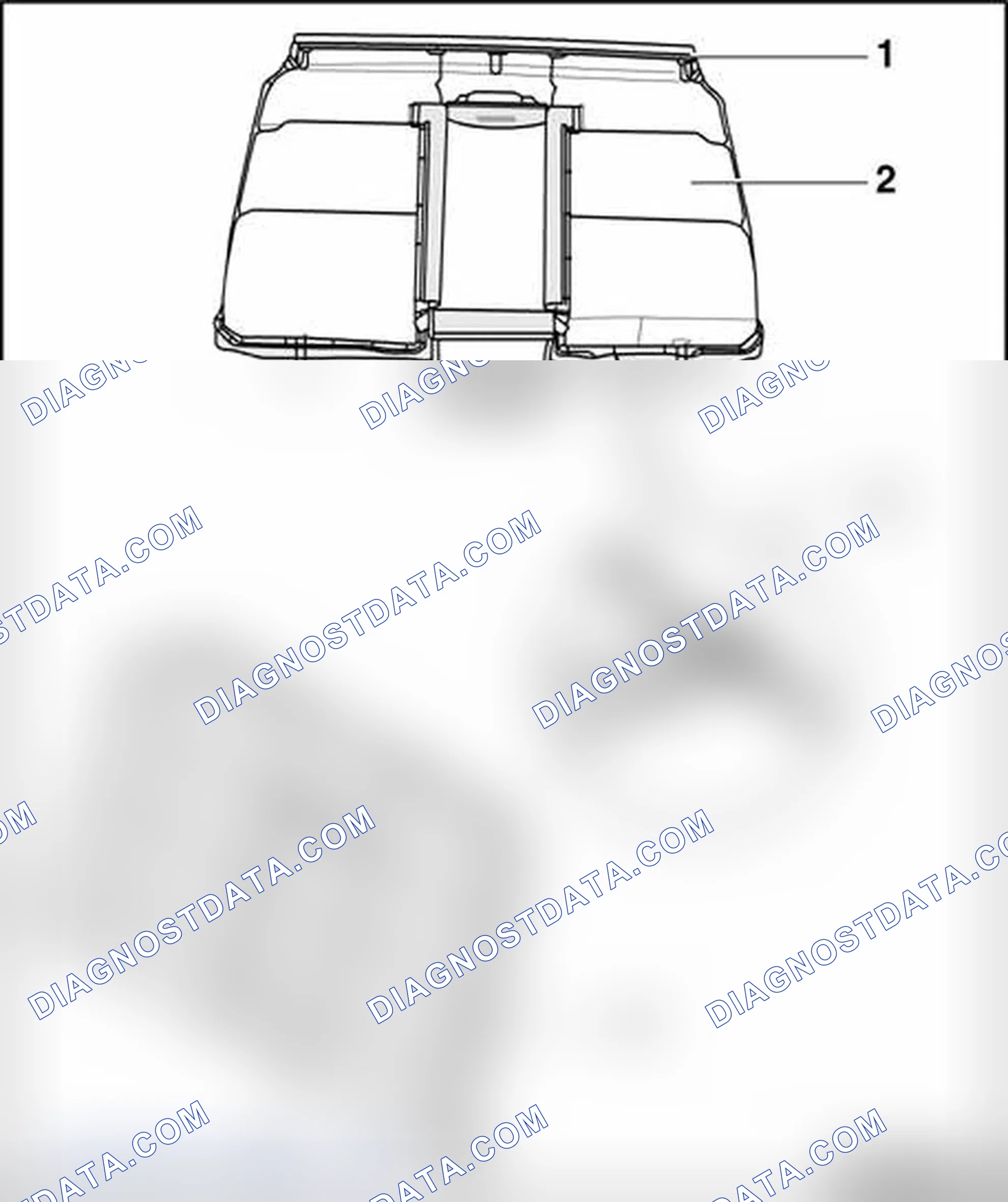 Scheme 270: Cover and padding for rear seat backrest, assembly overview