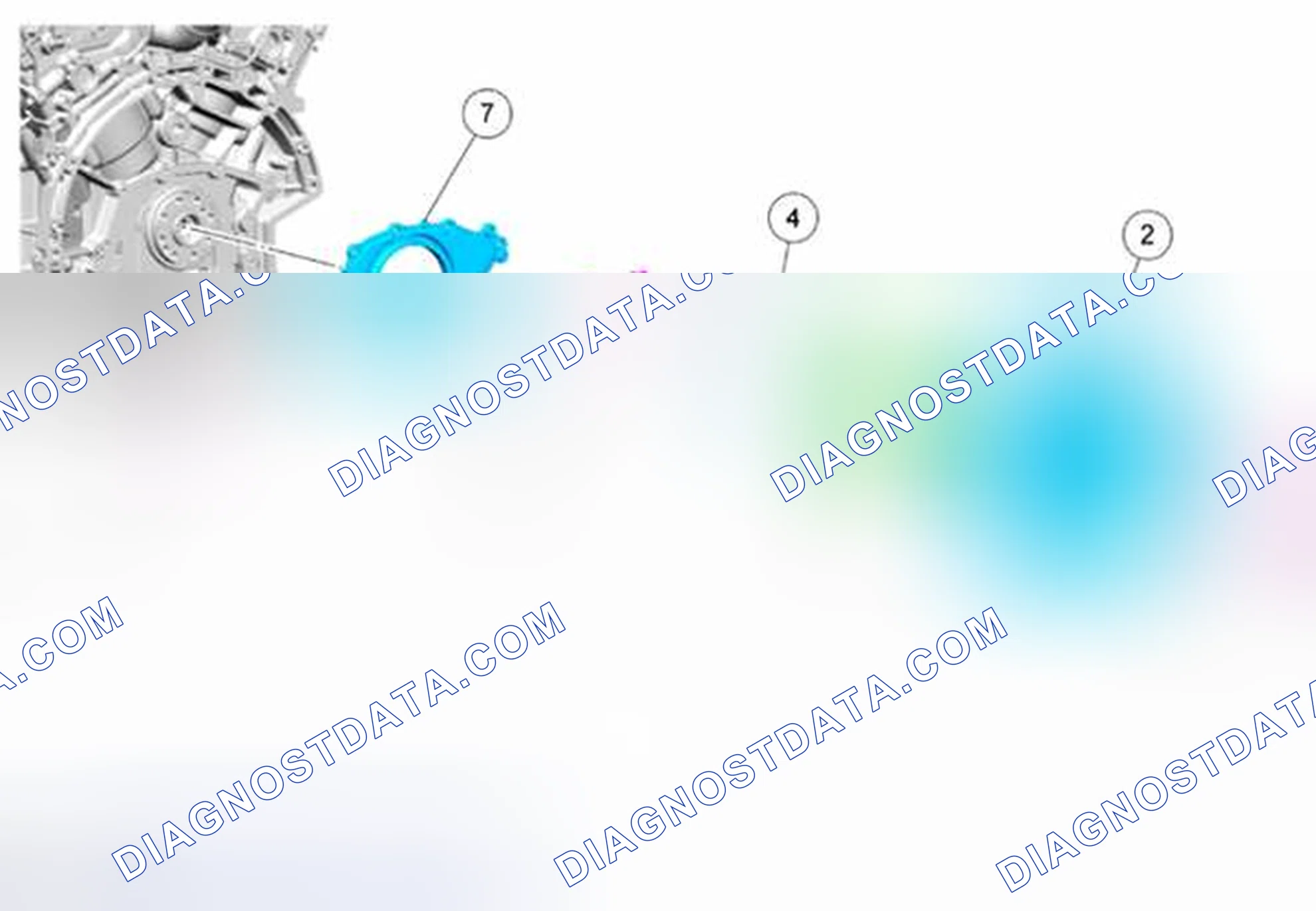 Scheme 992: Flexplate or Flywheel and Crankshaft Rear Seal - Exploded View