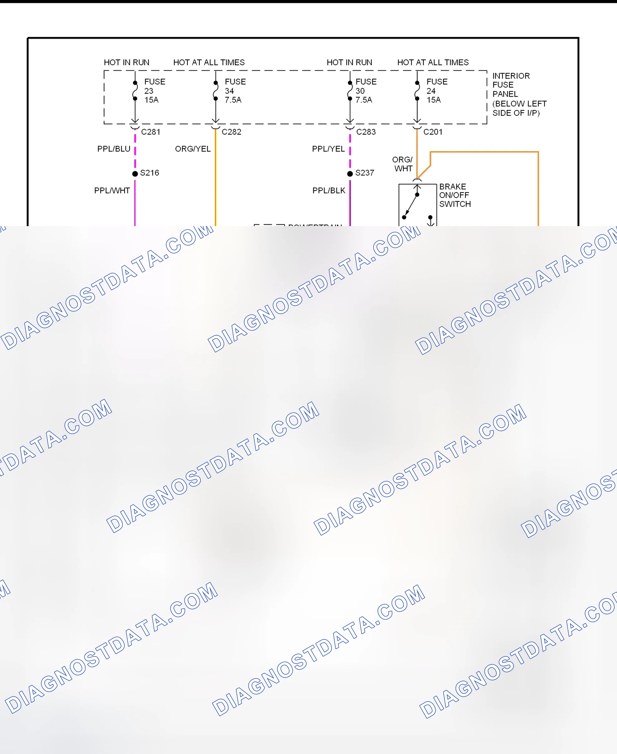 Scheme 67: Shift Interlock System Wiring Diagram (1997 Contour & Mystique)