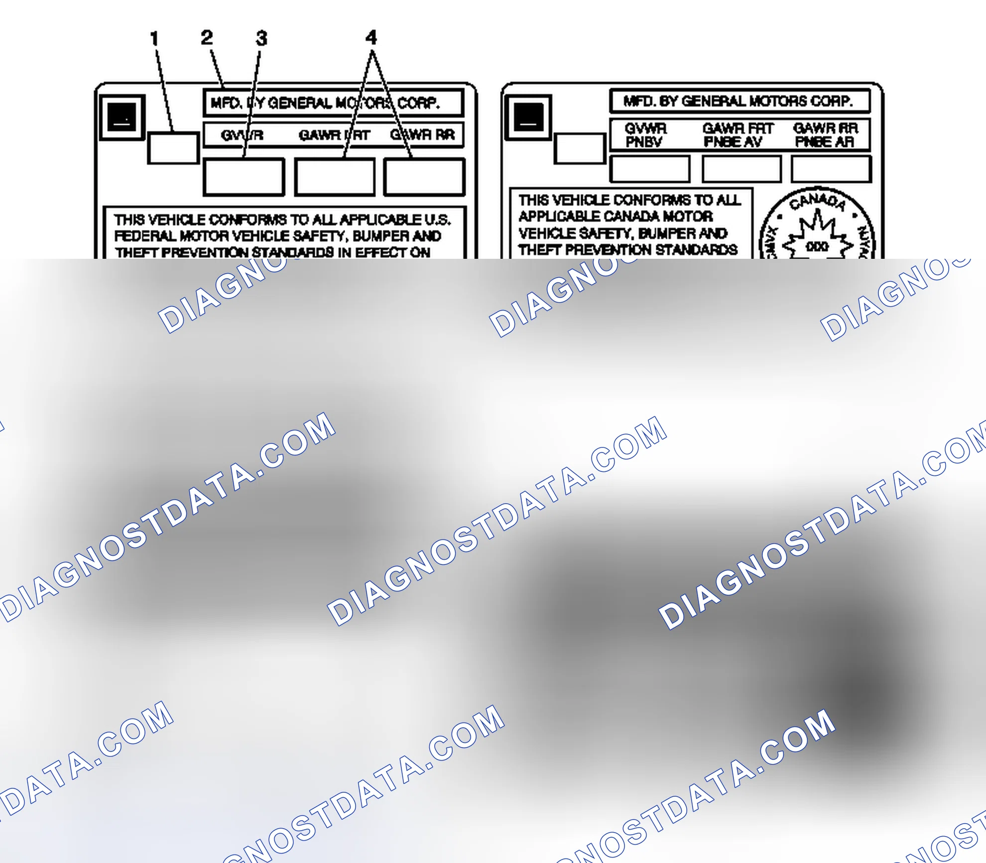 Scheme 4: Vehicle Certification, Tire Placard, Anti-Theft and Service Parts ID Label
