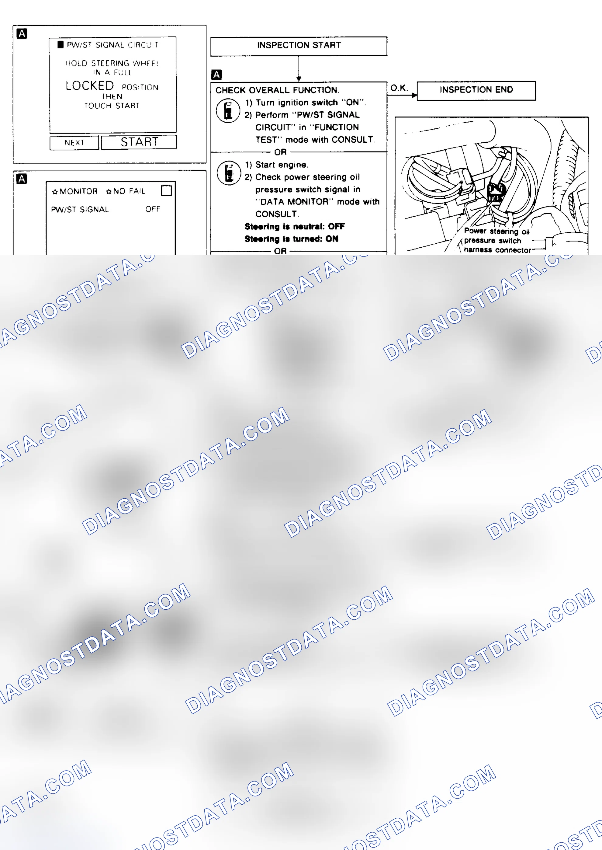Scheme 45: POWER STEERING OIL PRESSURE SWITCH CHART