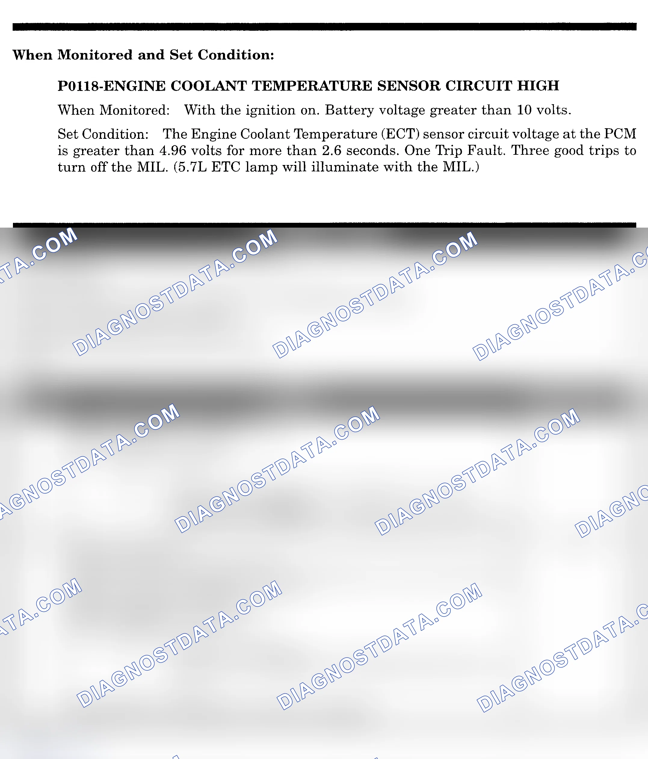 Scheme 440: DTC P0118: ENGINE COOLANT TEMPERATURE SENSOR CIRCUIT HIGH