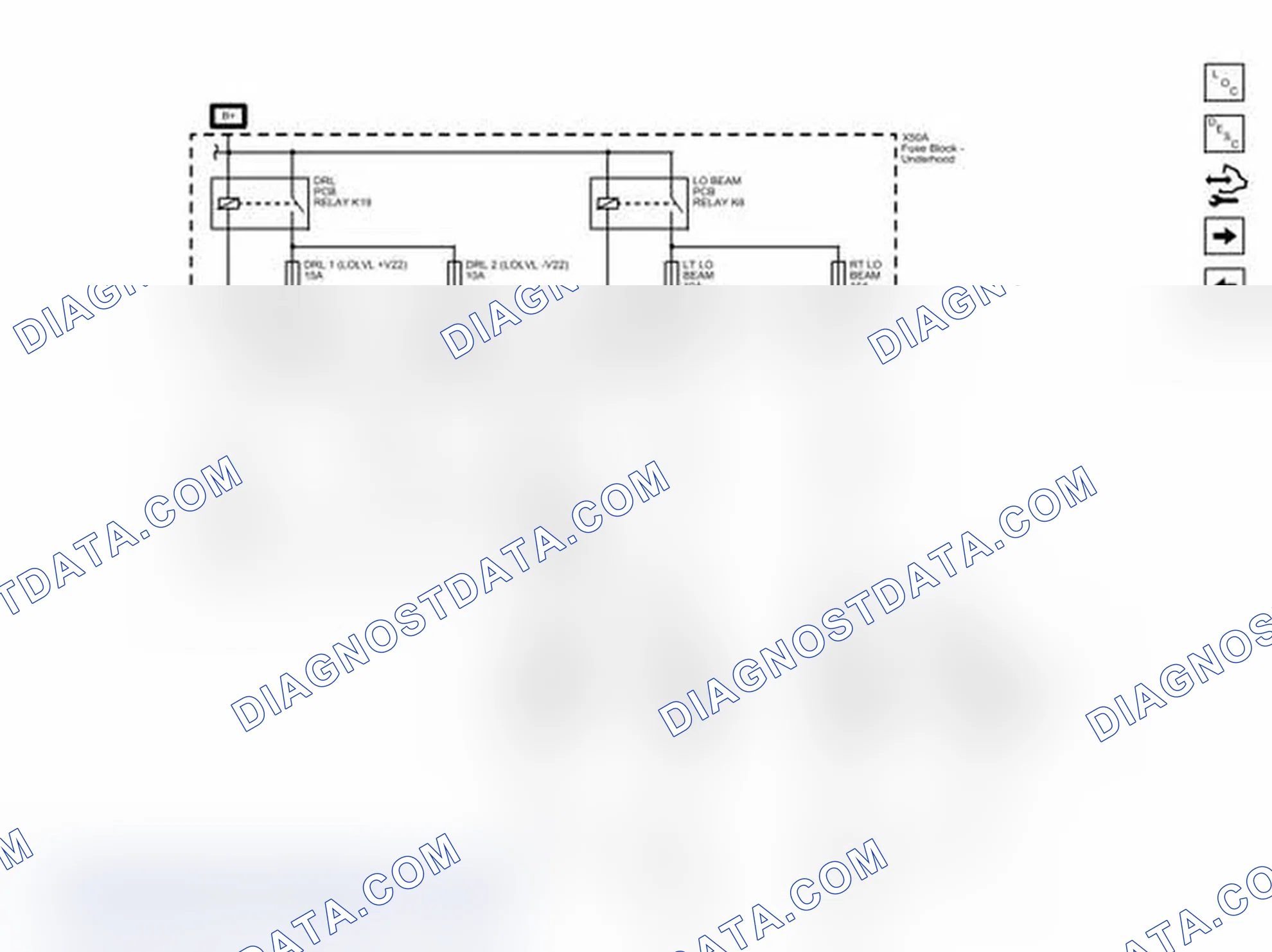 Scheme 2: Low Beam and Daytime Running Lights (DRL) Wiring Schematics
