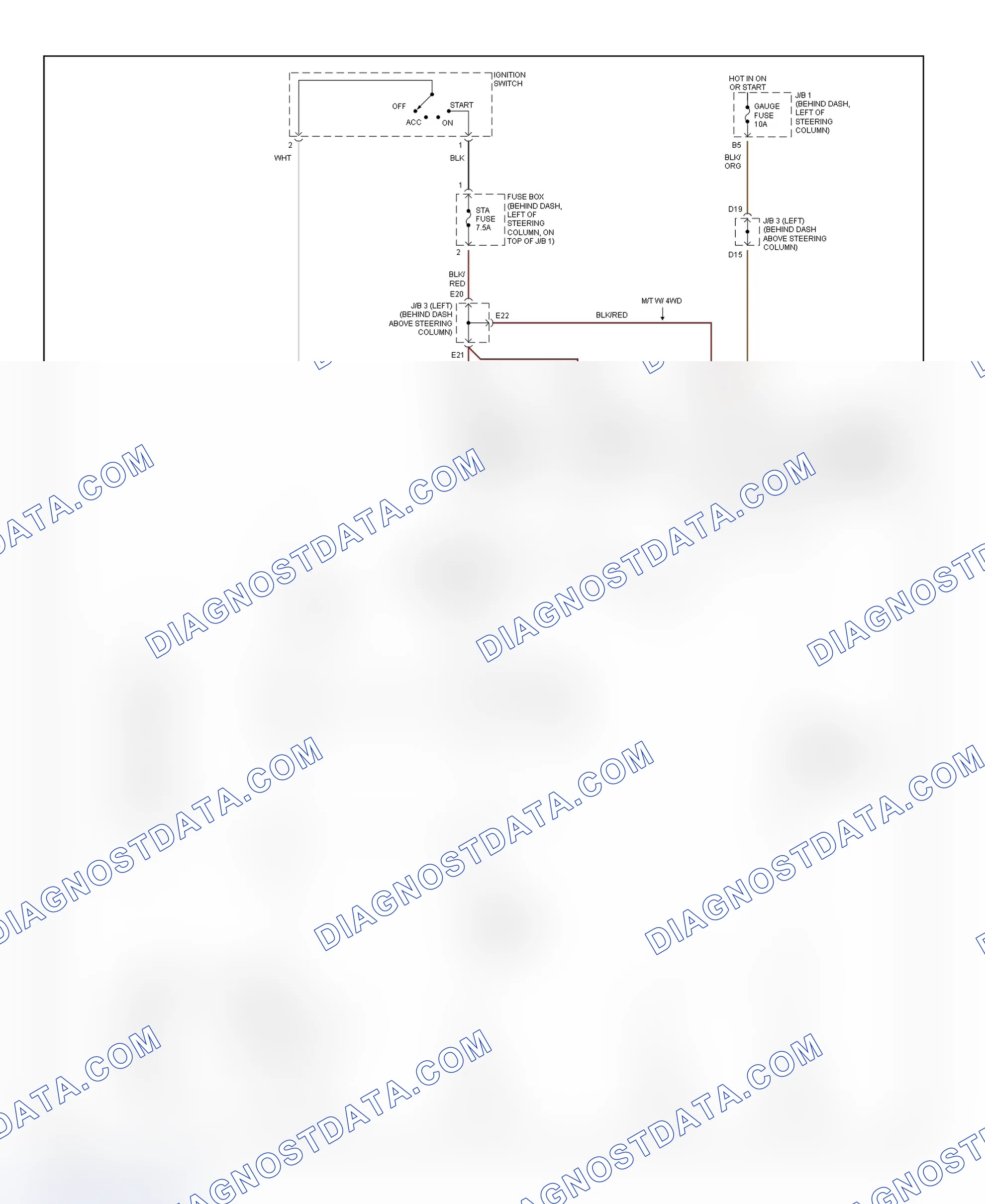 Fig. 30: Starting System Wiring Diagram (Tacoma)