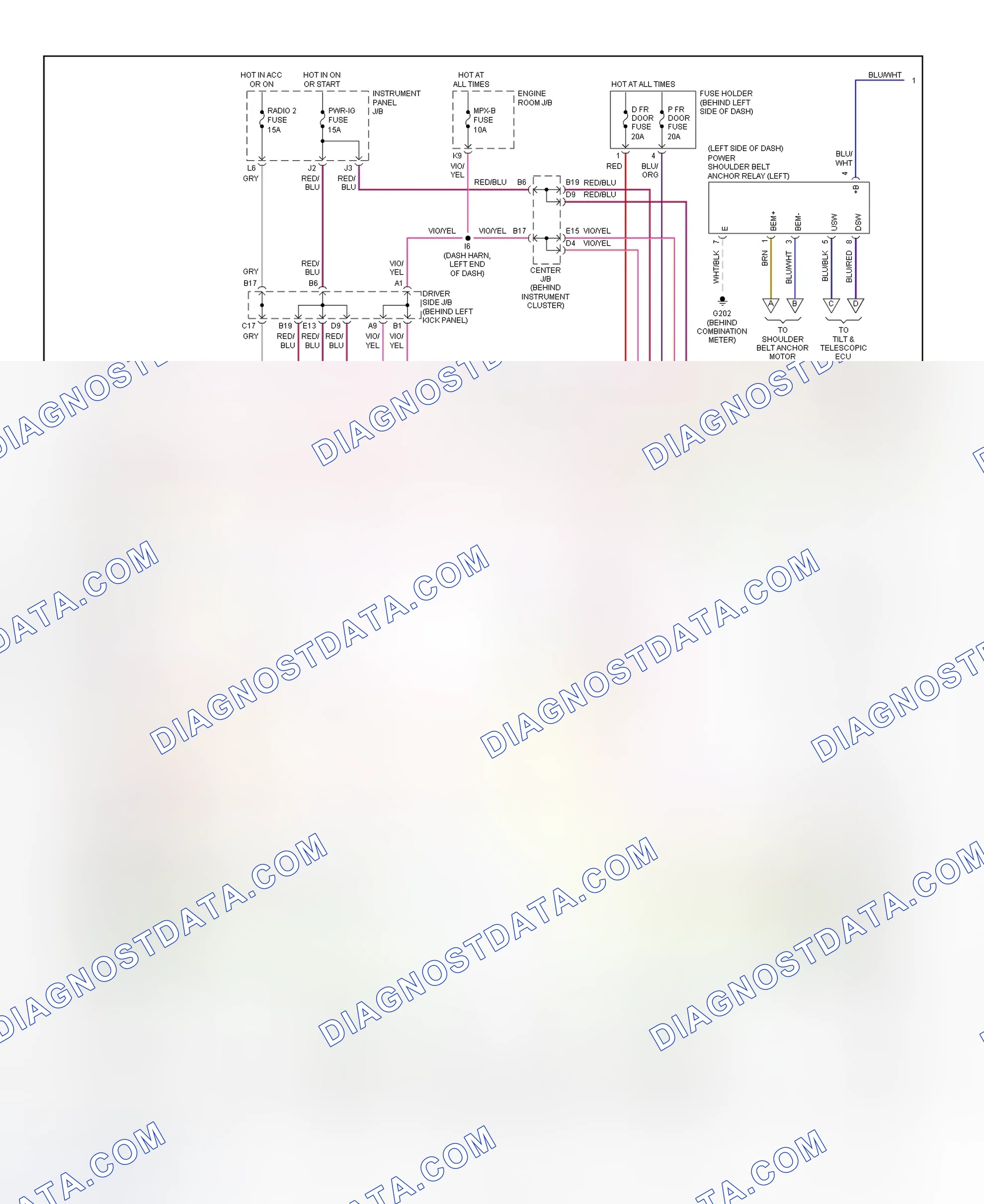 Scheme 5: Memory Mirrors, Seats & Steering Column System Wiring Diagram (LS400 - 1 Of 2)
