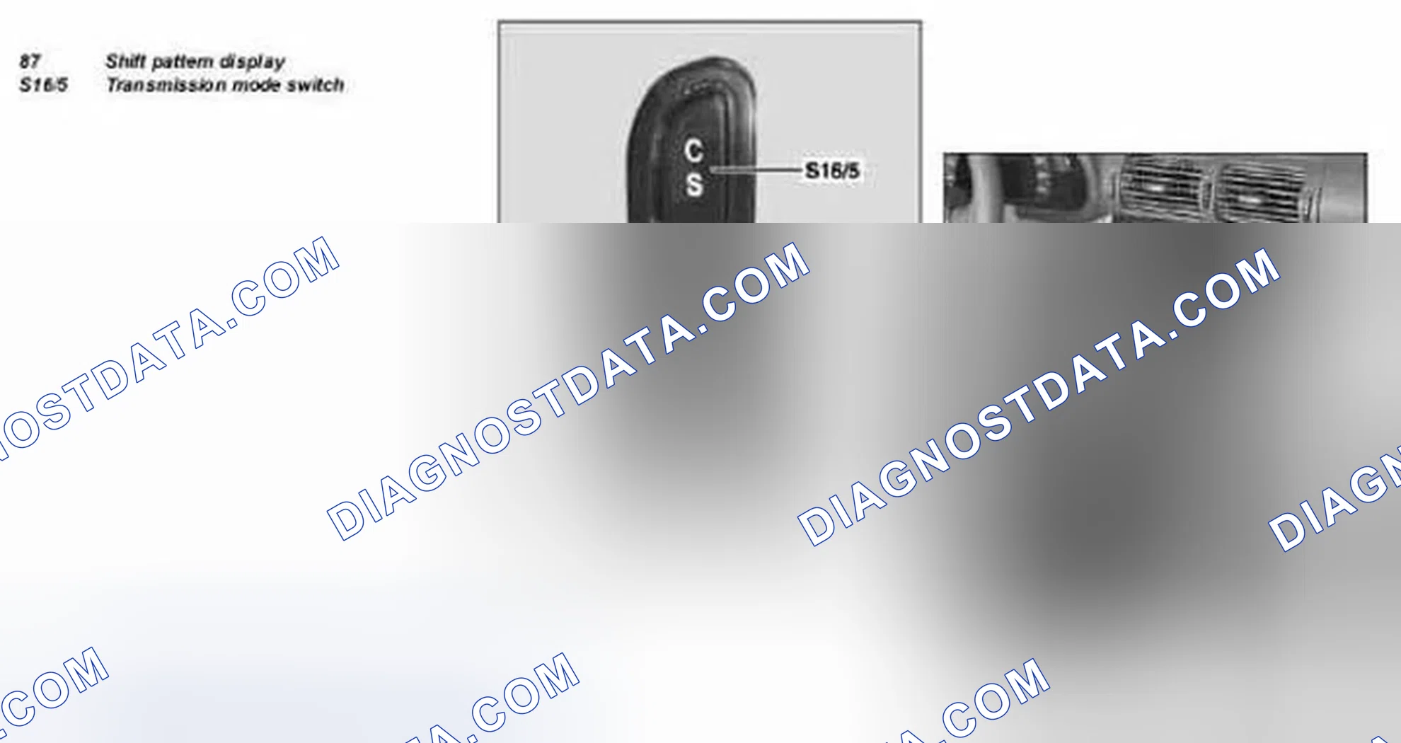 Scheme 58: Identifying Shift Pattern Display And Transmission Mode Switch - Illustrated On Model 203.0